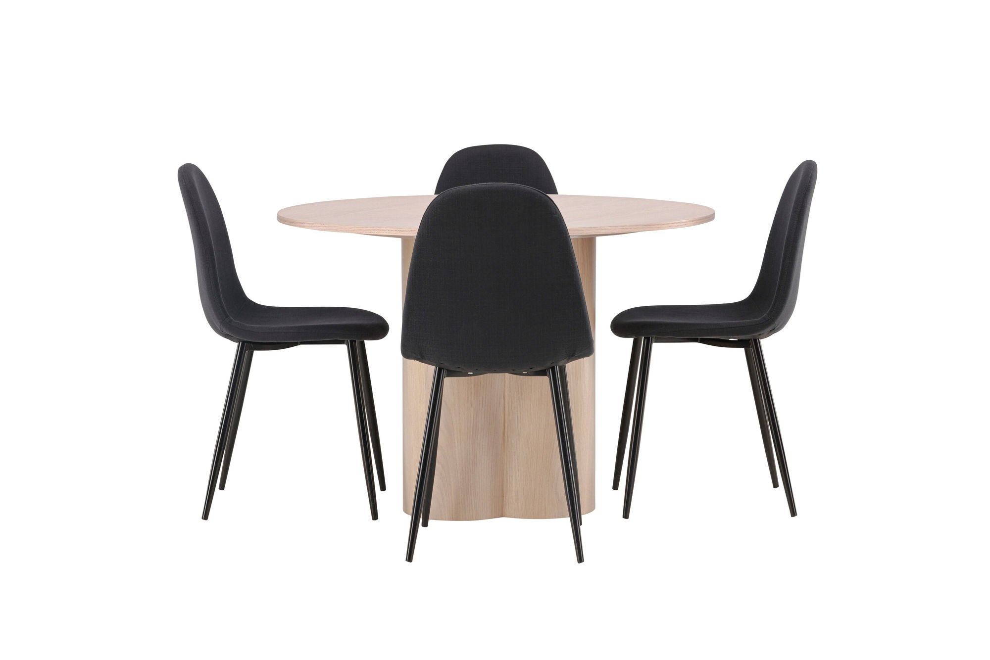 Venture Home OliviaDiningbord-WhiteWashVeneer+PolarDiningstol-BlackLegs-BlackFabric_4