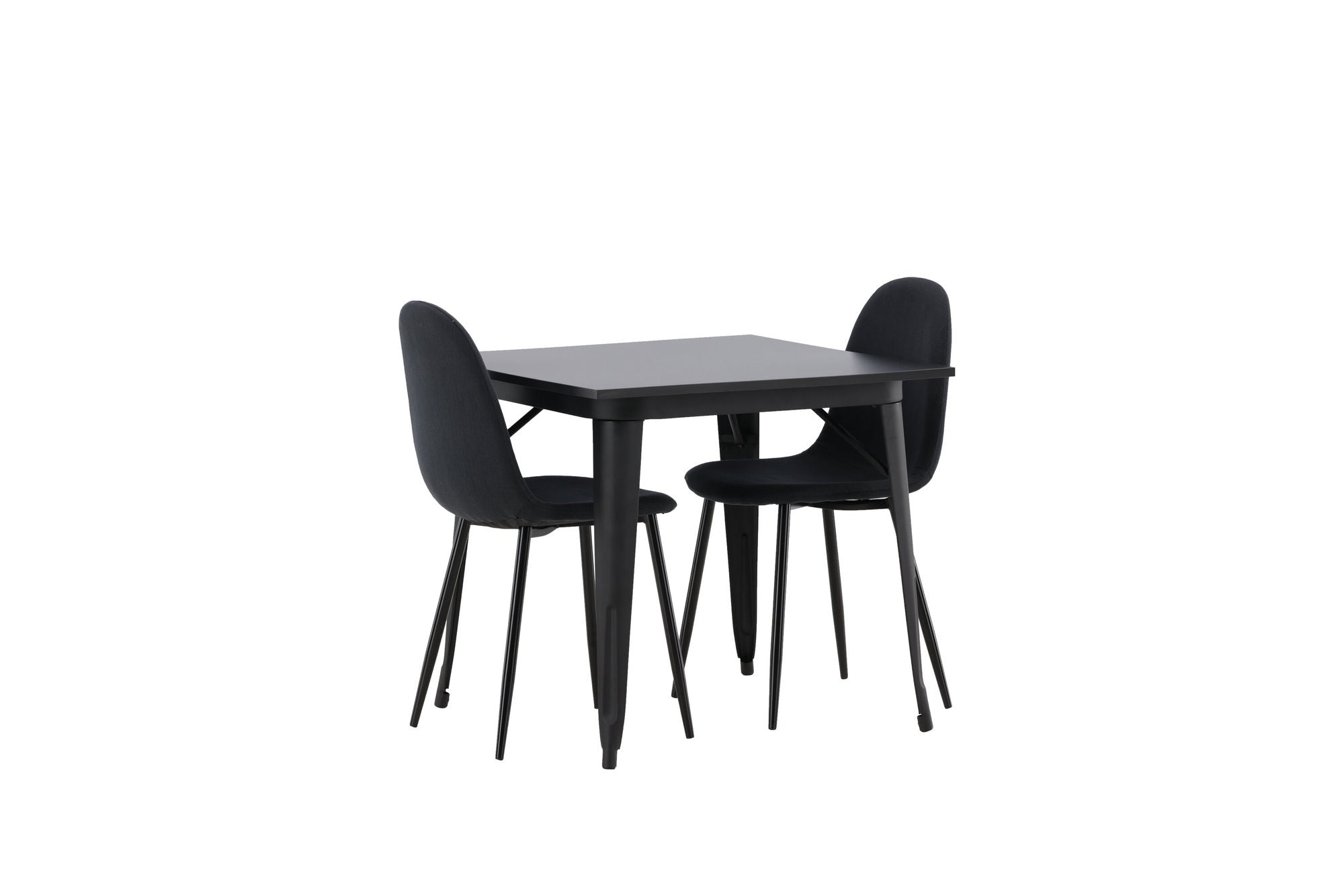 Venture Home Tempe spisebord - Black / Black MDF +Polar Spisebordsstol - Black Legs - Black Fabric _2