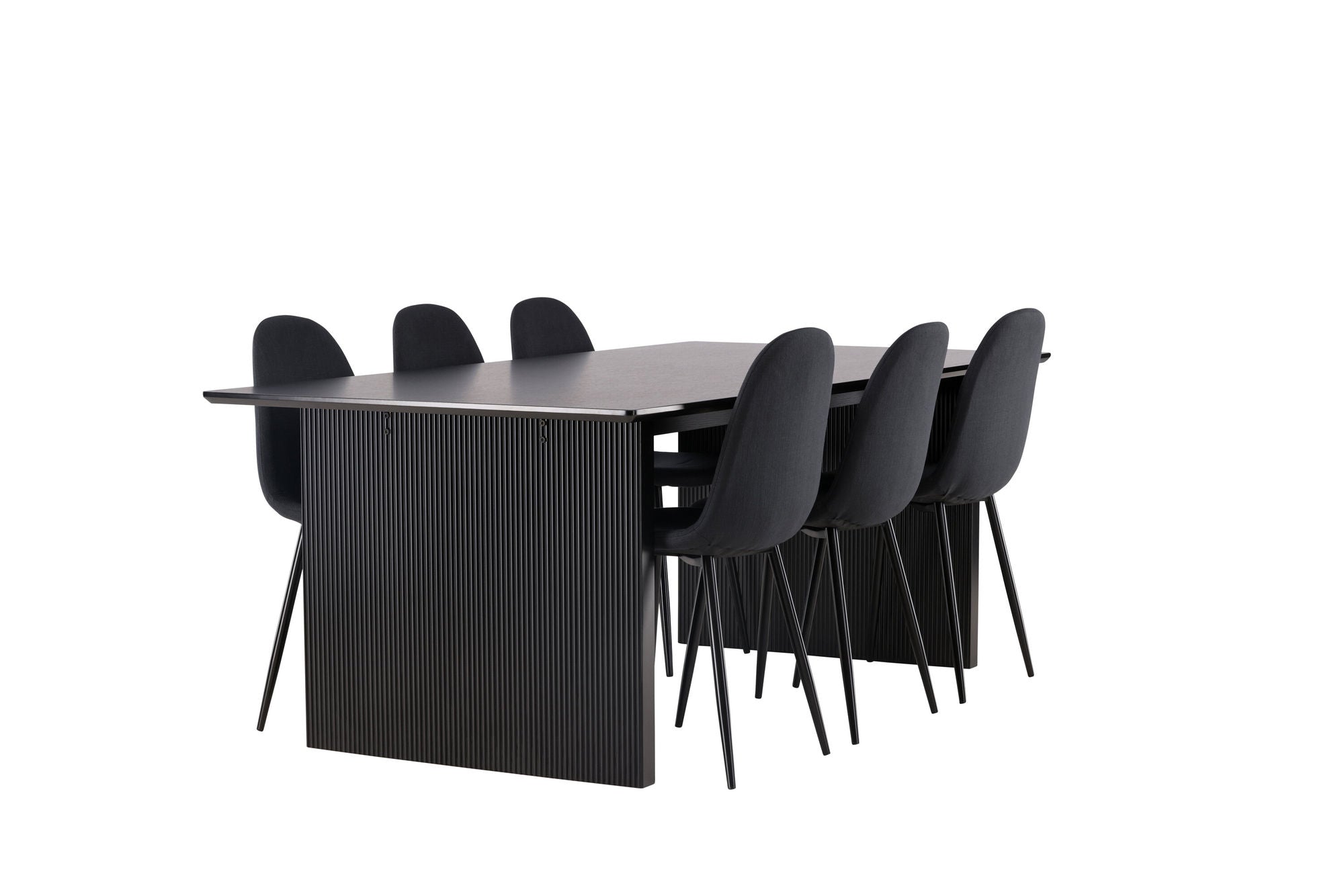 Venture Home Vail spisebord - Black / Smoked Black MDF +Polar Spisebordsstol - Black Legs - Black Fabric _6