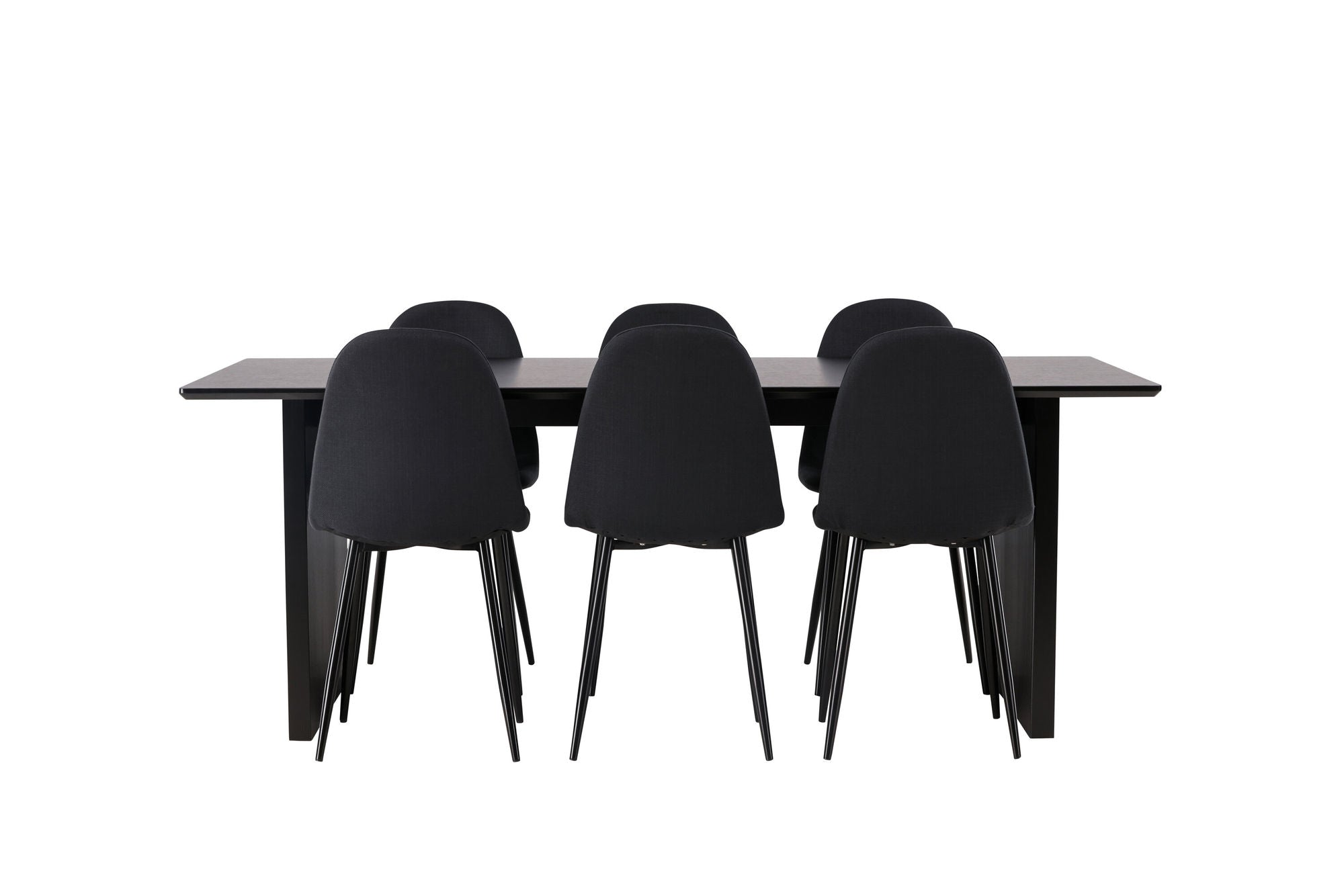Venture Home Vail spisebord - Black / Smoked Black MDF +Polar Spisebordsstol - Black Legs - Black Fabric _6