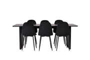 Venture Home Vail spisebord - Black / Smoked Black MDF +Polar Spisebordsstol - Black legs / Black Velvet _6
