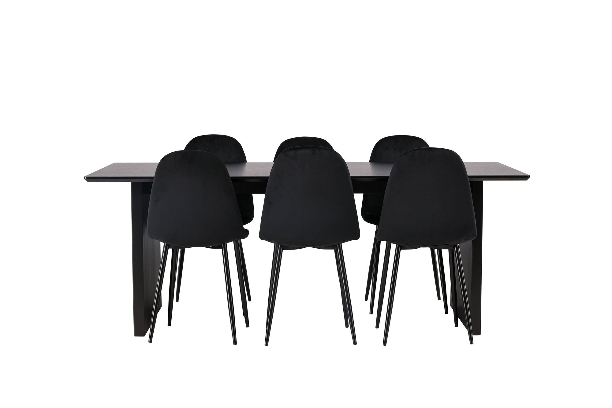 Venture Home Vail spisebord - Black / Smoked Black MDF +Polar Spisebordsstol - Black legs / Black Velvet _6