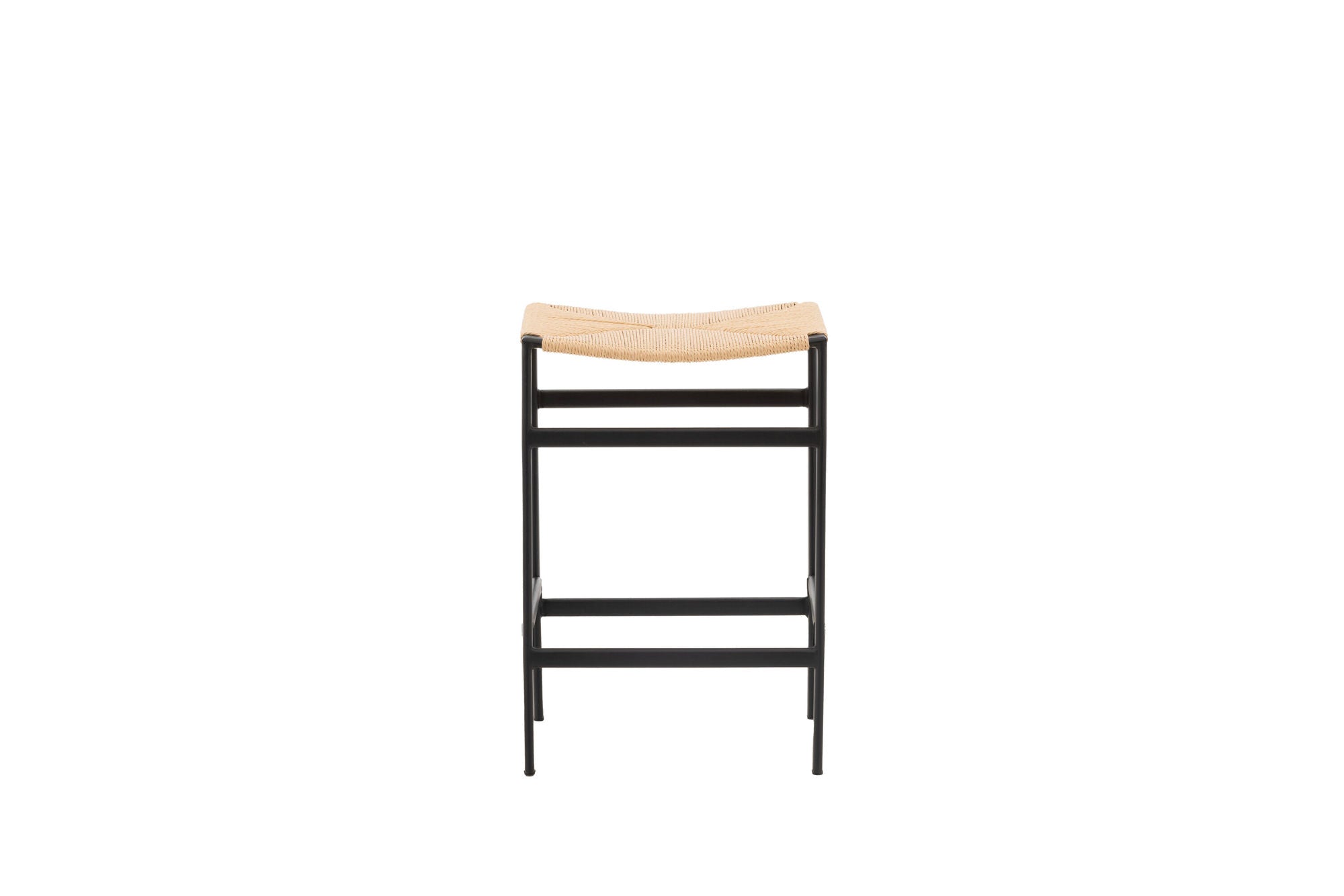 Venture Home Polly Bar stol 2-pack - Black / Nature Rubberwood , Seat Rope
