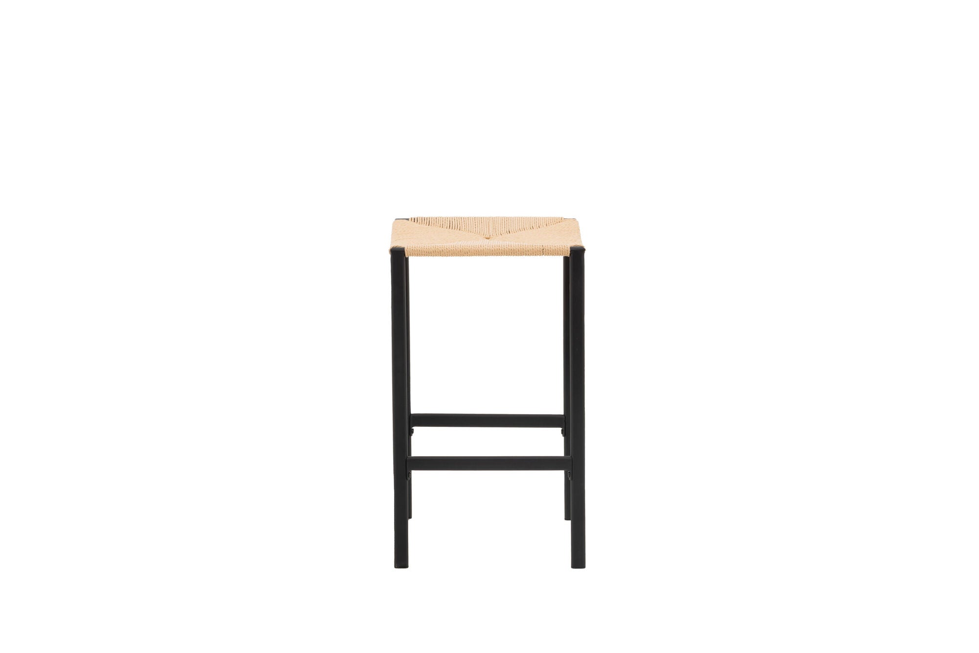 Venture Home Polly Bar stol 2-pack - Black / Nature Rubberwood , Seat Rope