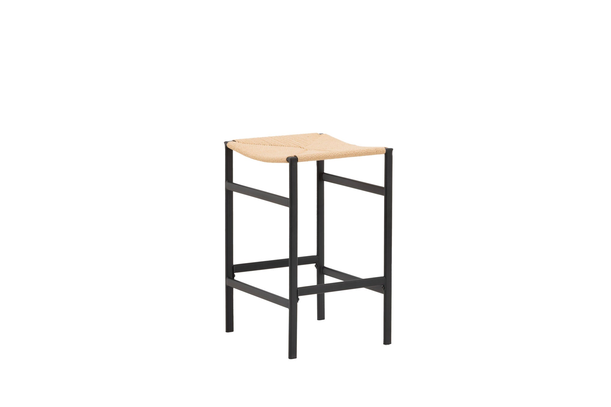 Venture Home Polly Bar stol 2-pack - Black / Nature Rubberwood , Seat Rope