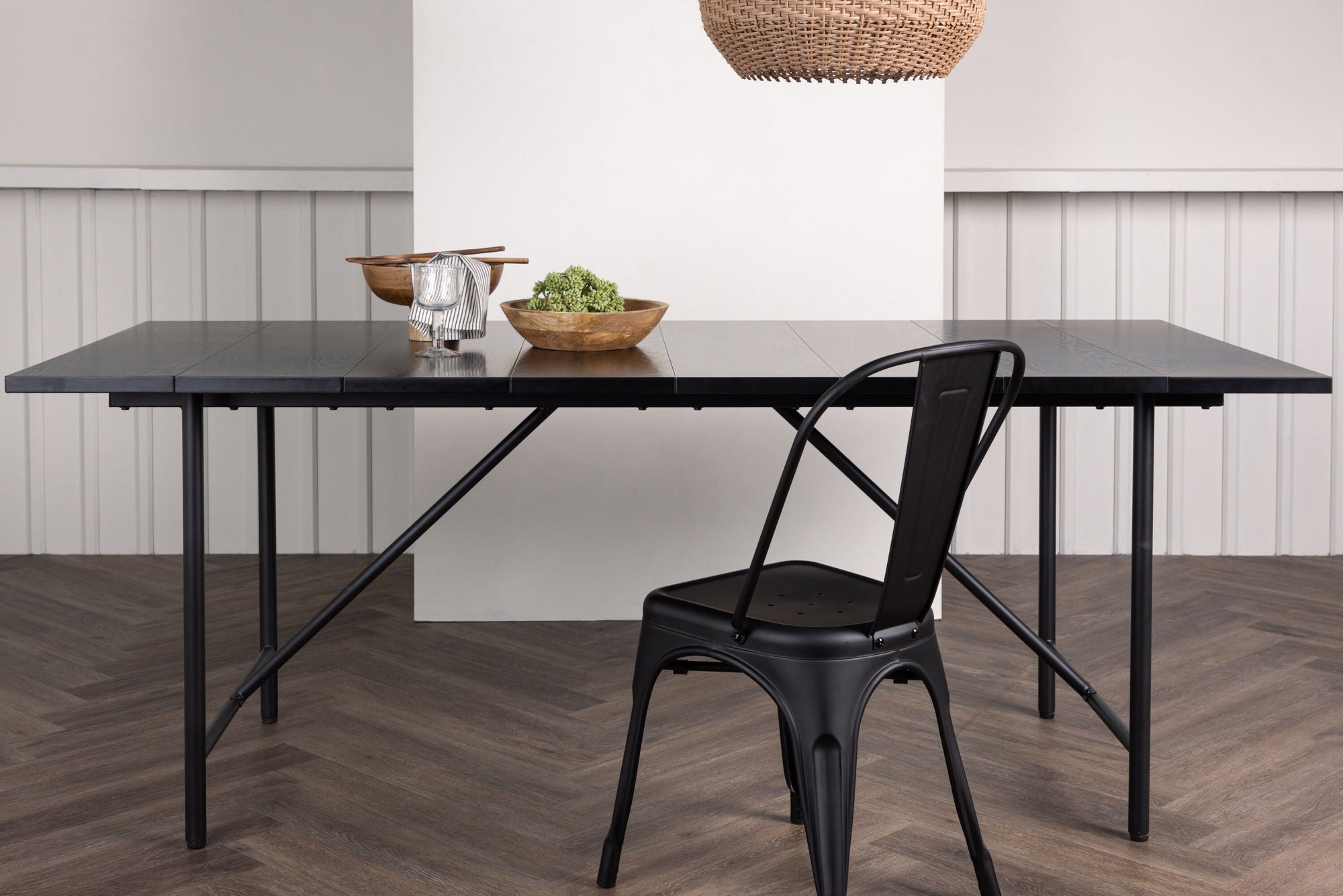 Venture Home Astrid spisebord 200*75 - Matte black / Matte black MDF with veneer