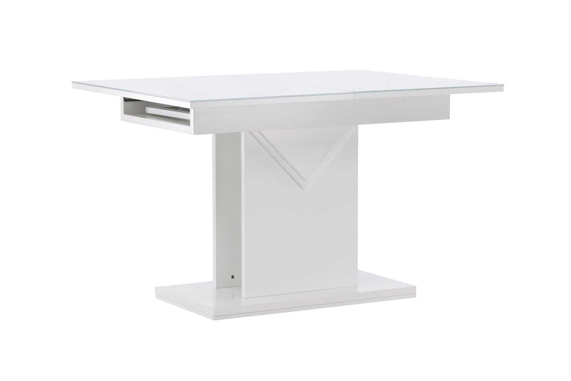 Venture Home Pluto spisebord 120/160*90- White / MDF Glass
