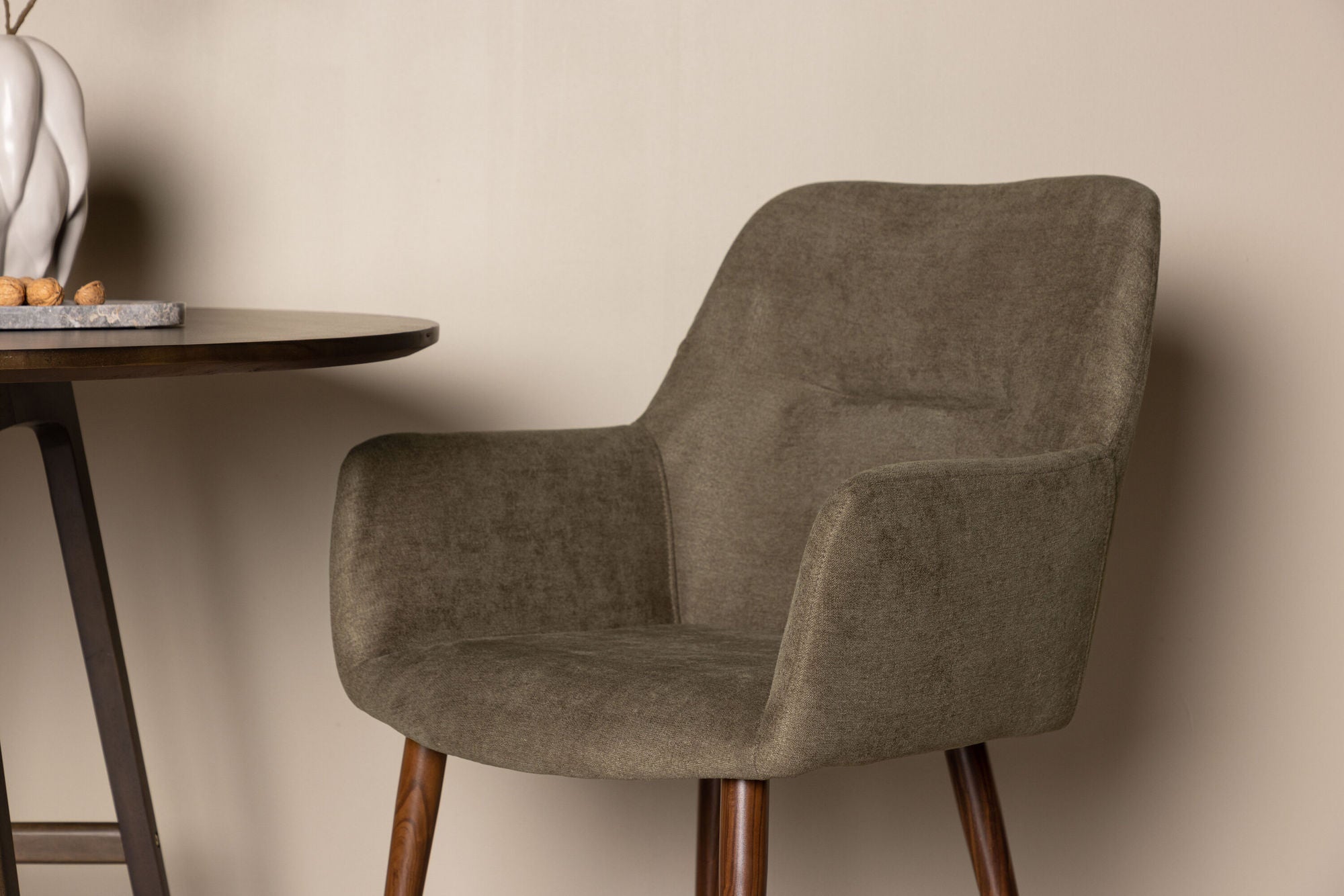 Venture Home Tomorrow Spisebordsstol 2-pack - Dark walnut / Dark grey/Brown Fabric
