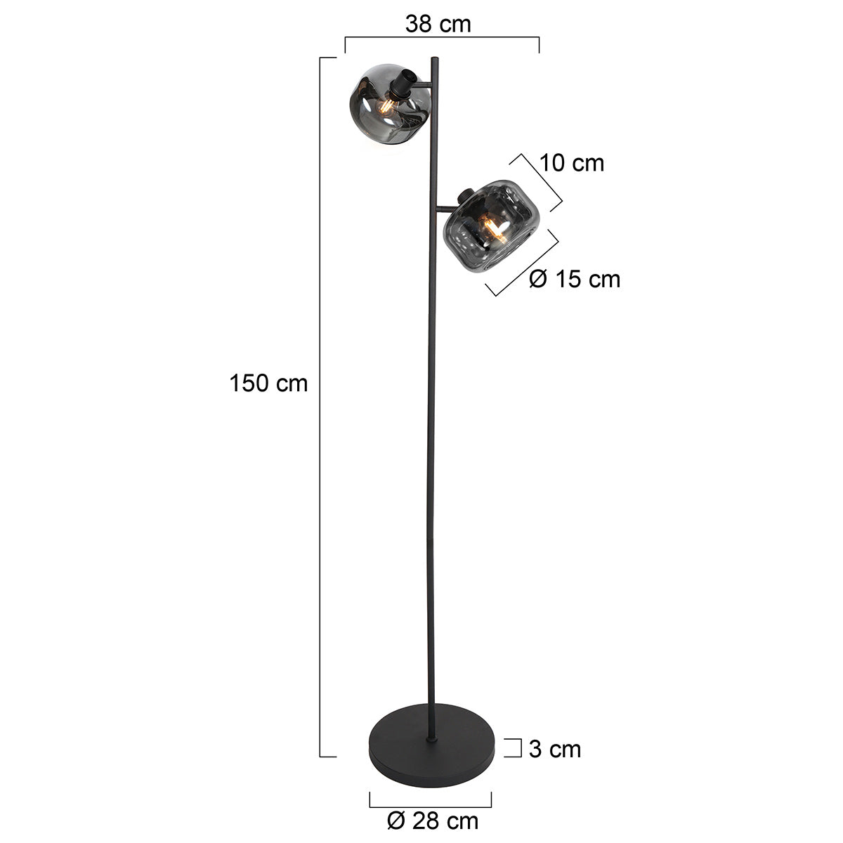Sort gulvlampe Tenebris 4213ZW – Elegant belysning med luksuriøs udstråling
