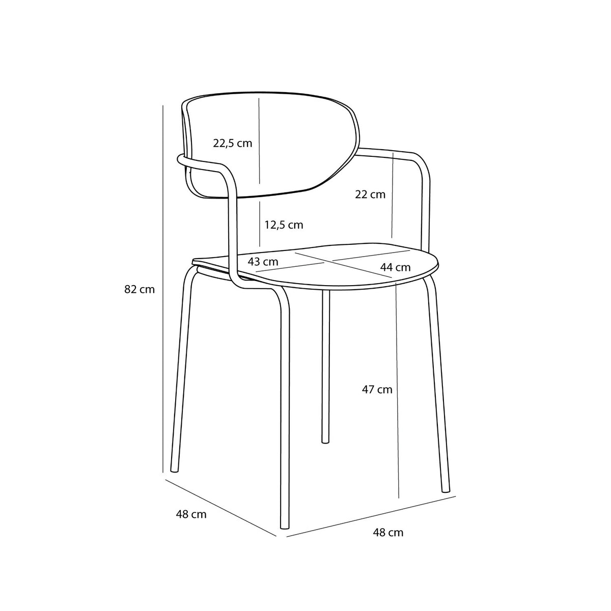 2 x Arch spisestol sort
