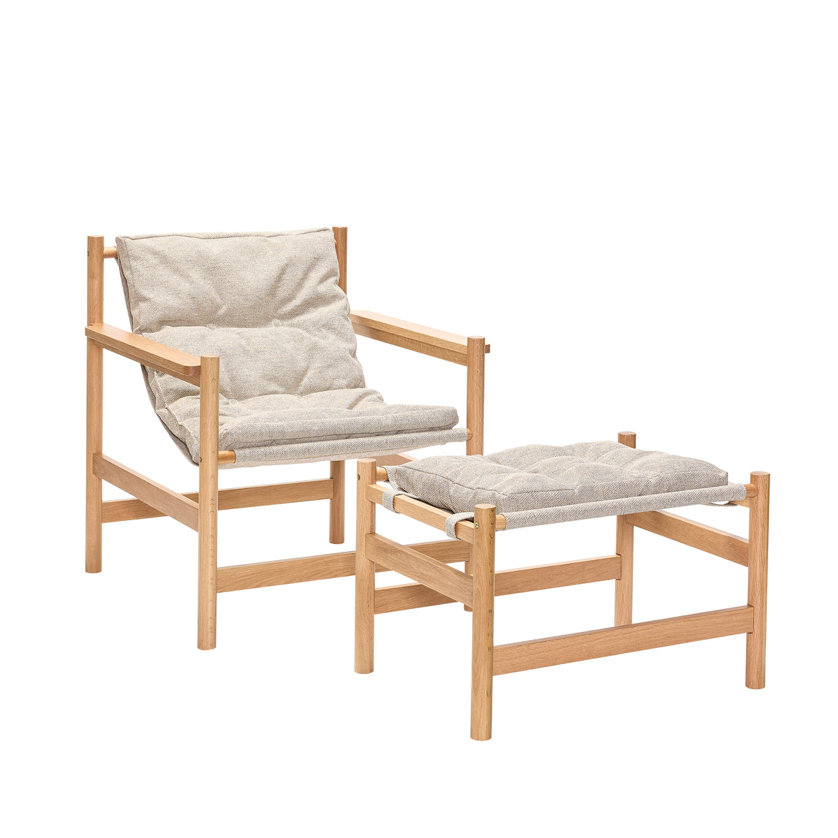 Heritage lænestol/fodskammel natur/beige