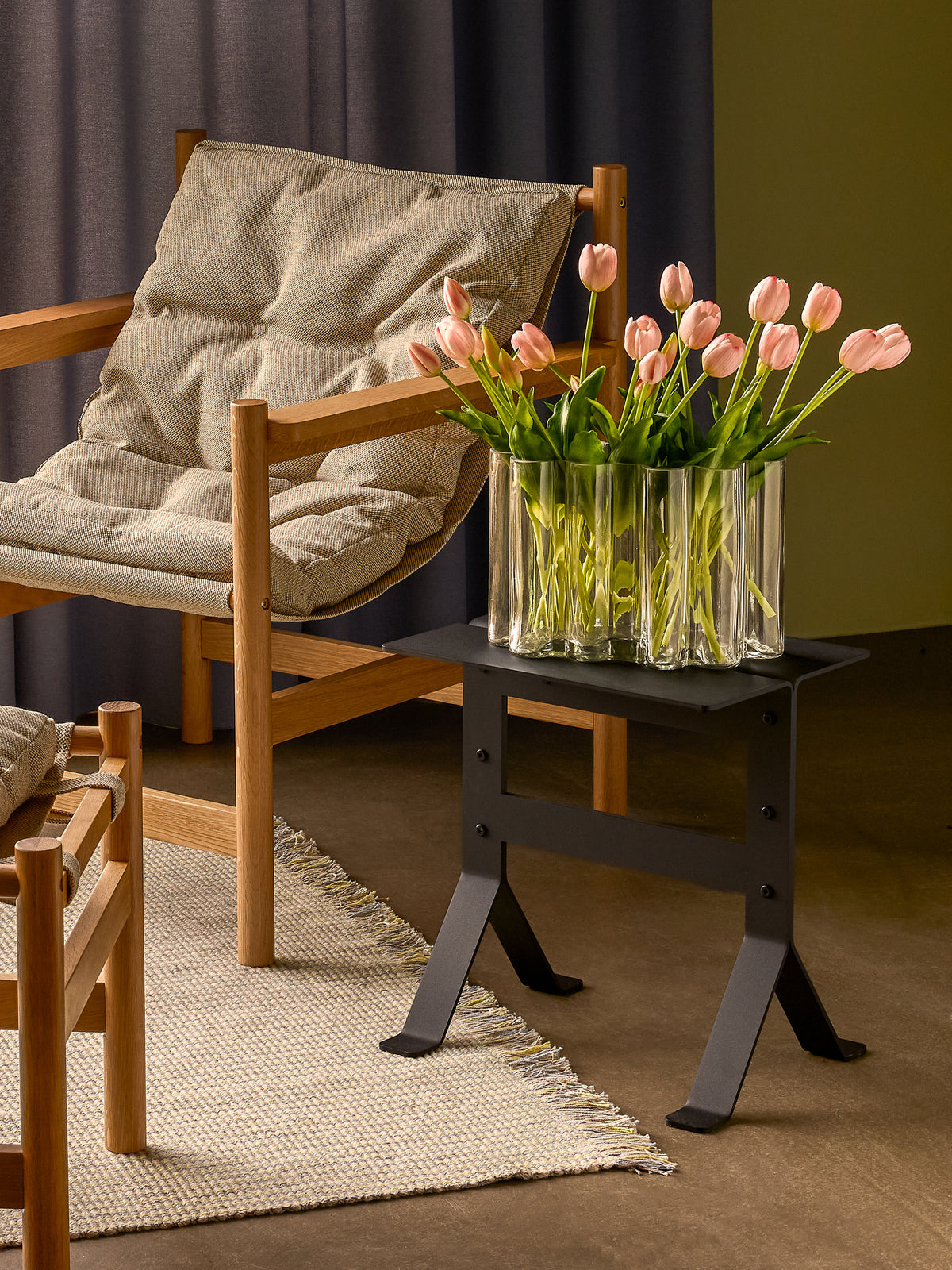 Heritage lænestol/fodskammel natur/beige