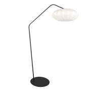 Sort gulvlampe Zig-Zag 4249ZW med hvid lampskærm i silke – Unikt design og funktionel brug