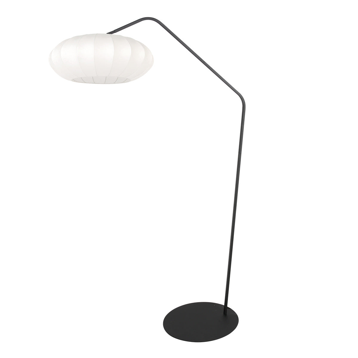 Sort gulvlampe Zig-Zag 4249ZW med hvid lampskærm i silke – Unikt design og funktionel brug