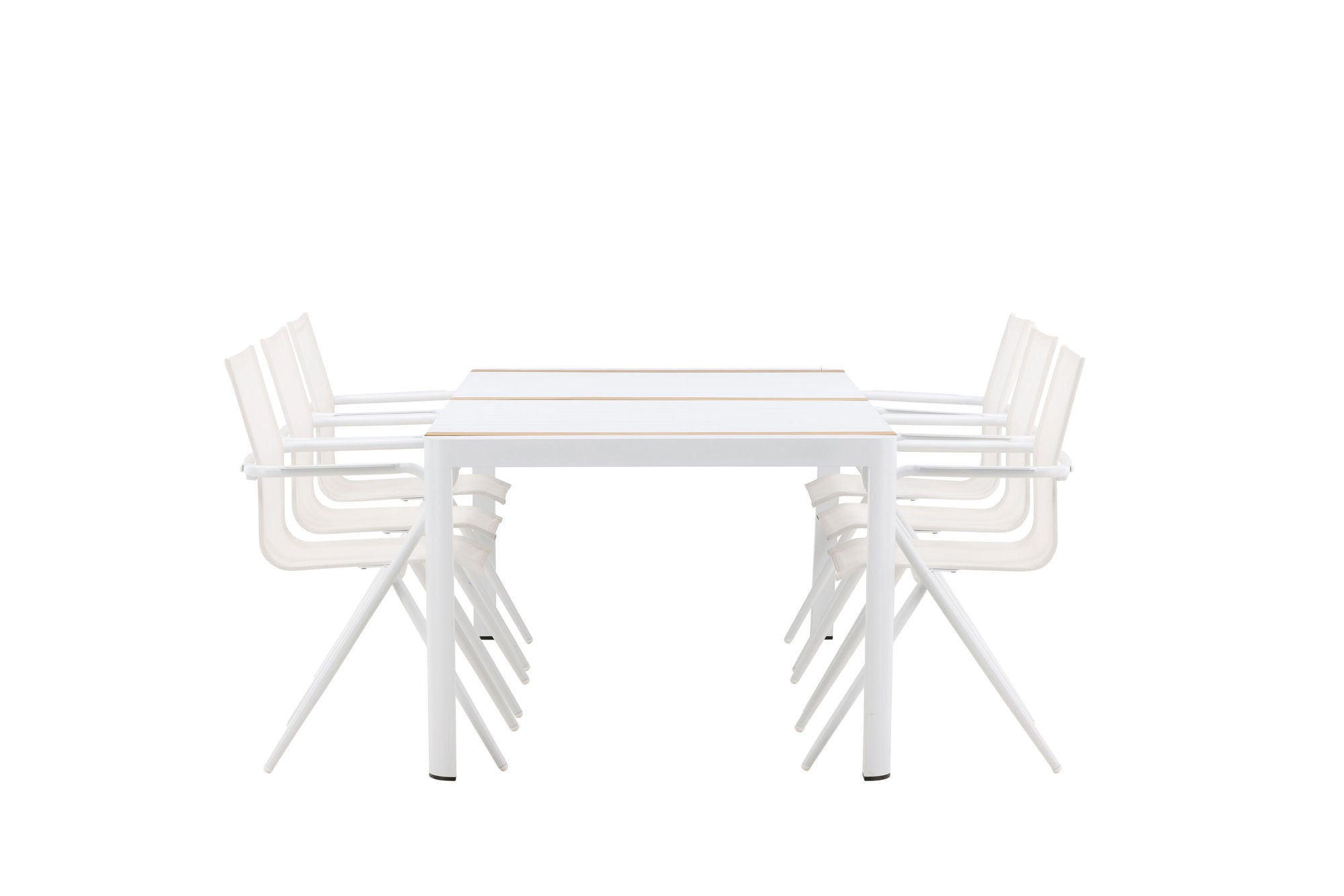 Venture Home Togo - spisebord- White / Teak - Allu / Teak - 200*100 _1+ Alina Spisebordsstol - white Alu / White Textilene _6