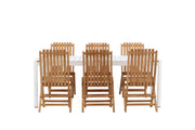 Venture Home Togo - spisebord- White / Teak - Allu / Teak - 200*100 _1+ Ghana - Folding stol- Natural - Teak - _6