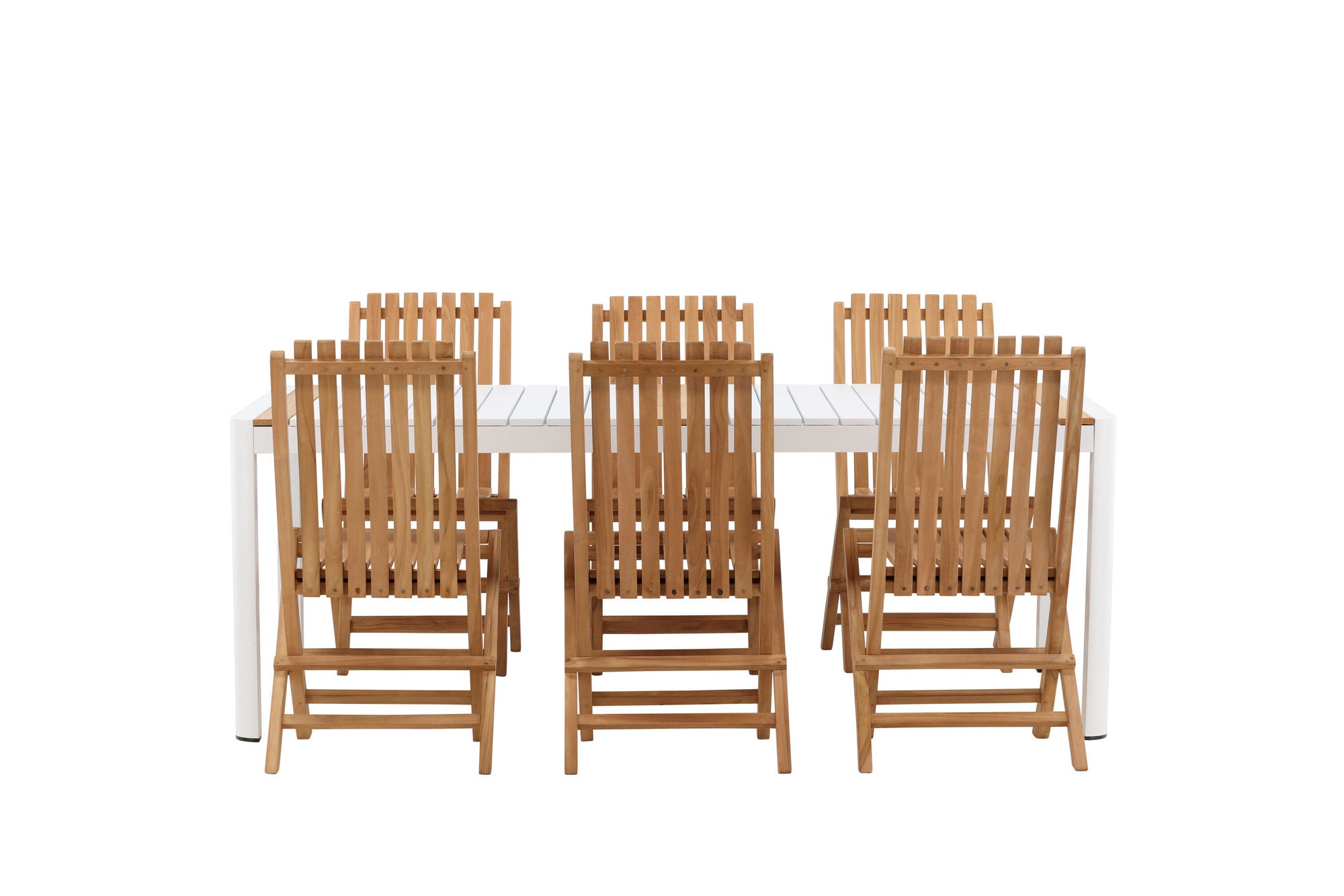 Venture Home Togo - spisebord- White / Teak - Allu / Teak - 200*100 _1+ Ghana - Folding stol- Natural - Teak - _6