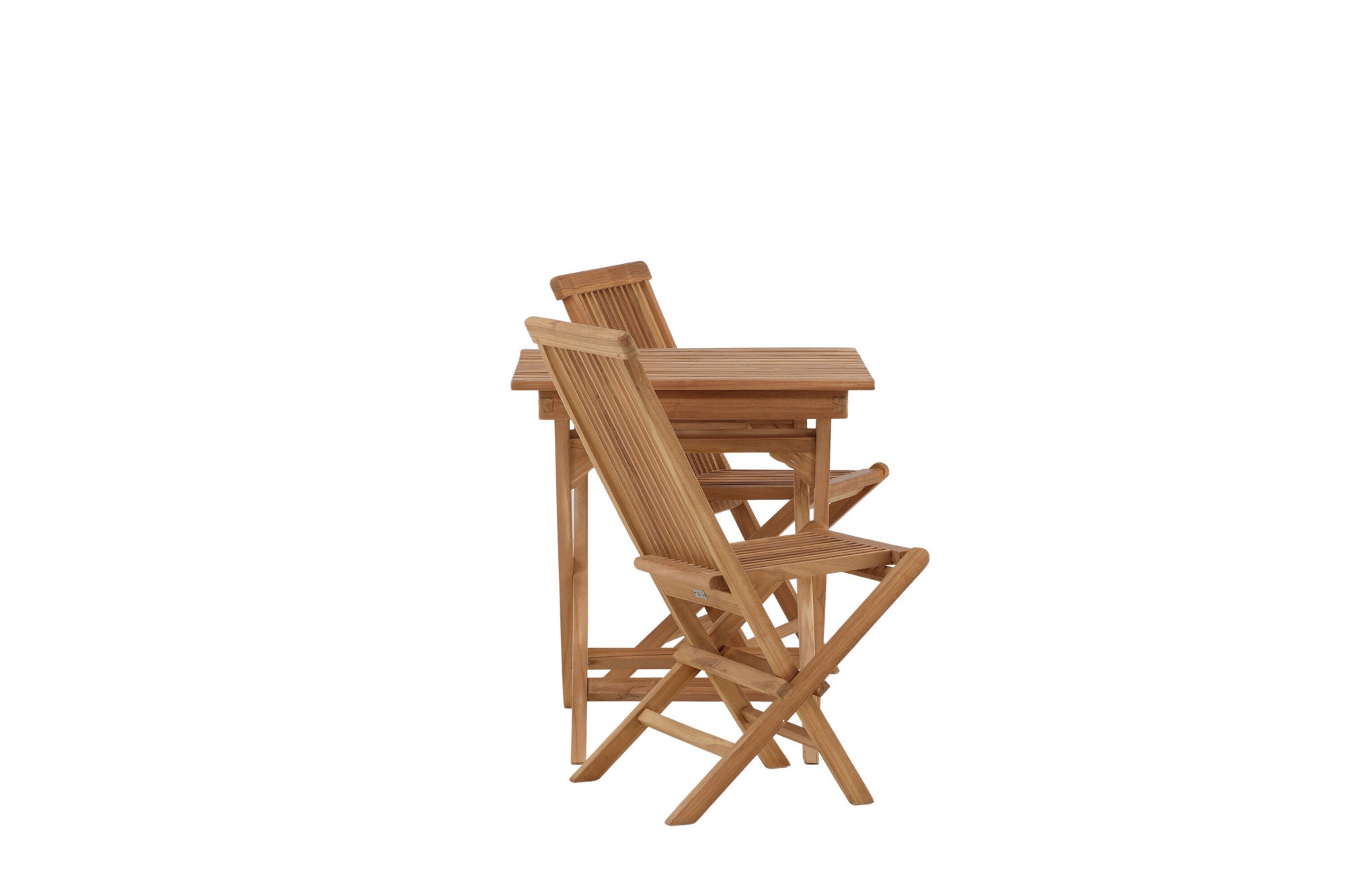 Venture Home Ghana - Folding bord- Natural - Teak - 70*70cm _1+ Kenya Folding stol w/o Armrest - Teak _2CC