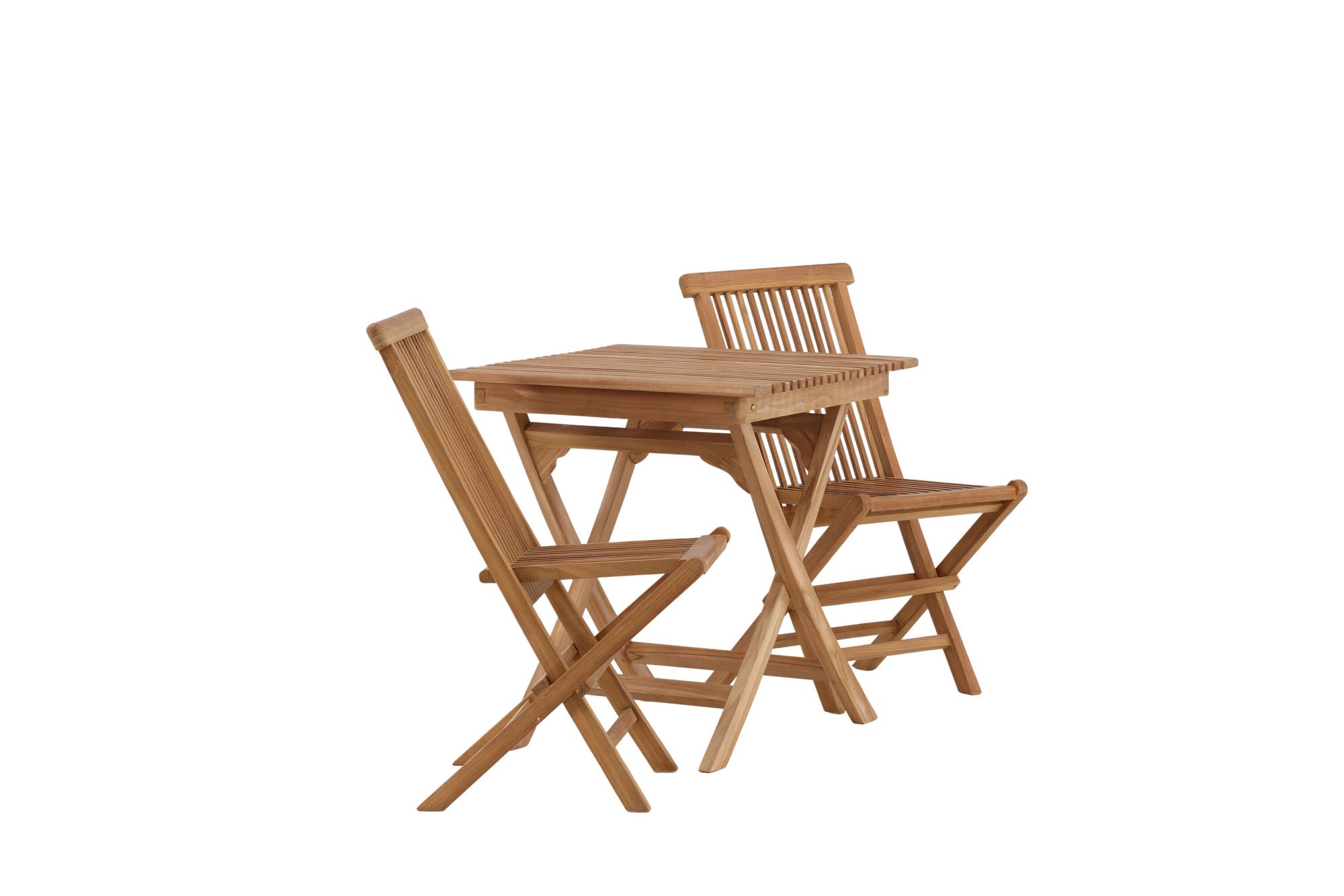 Venture Home Ghana - Folding bord- Natural - Teak - 70*70cm _1+ Kenya Folding stol w/o Armrest - Teak _2CC