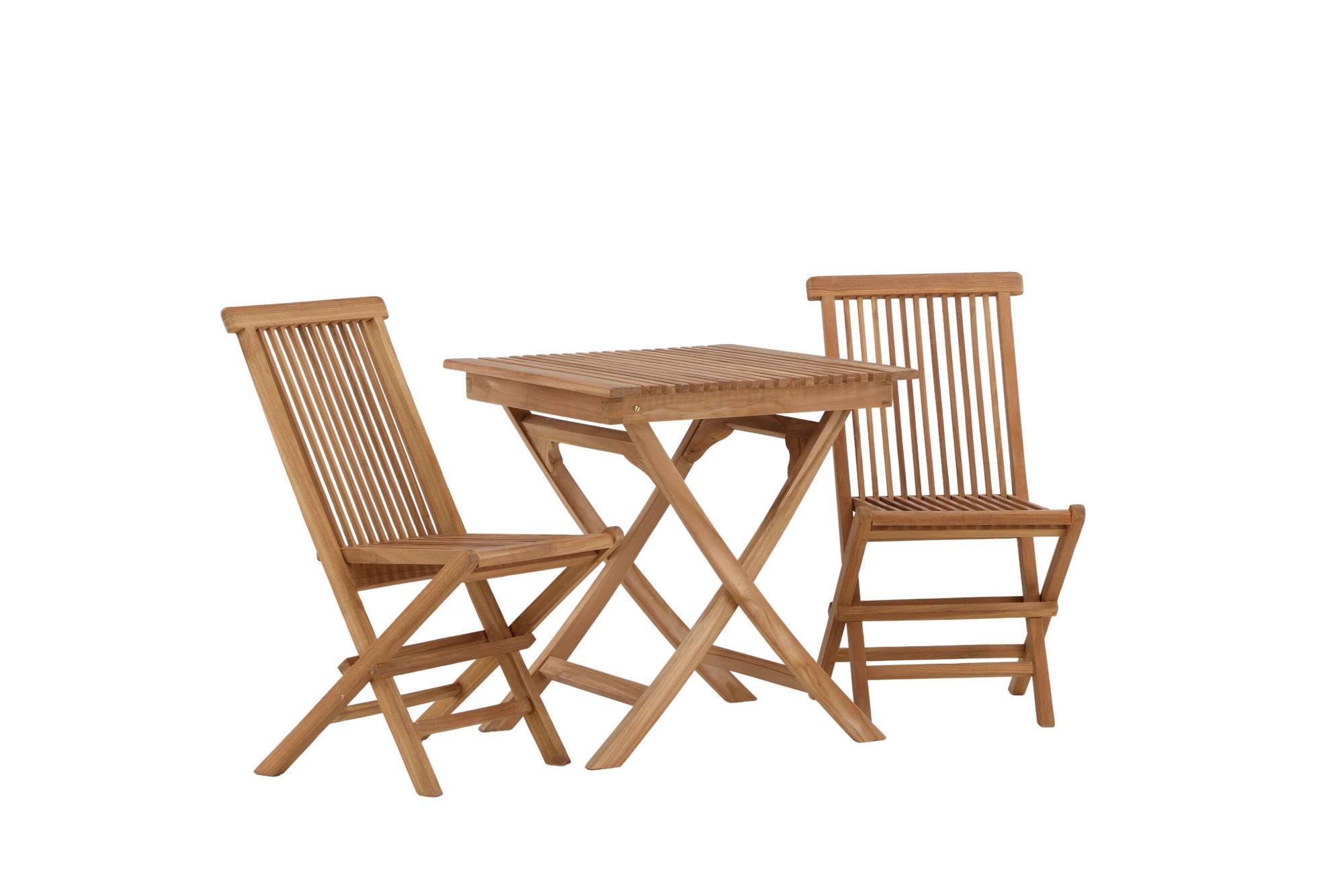 Venture Home Ghana - Folding bord- Natural - Teak - 70*70cm _1+ Kenya Folding stol w/o Armrest - Teak _2CC