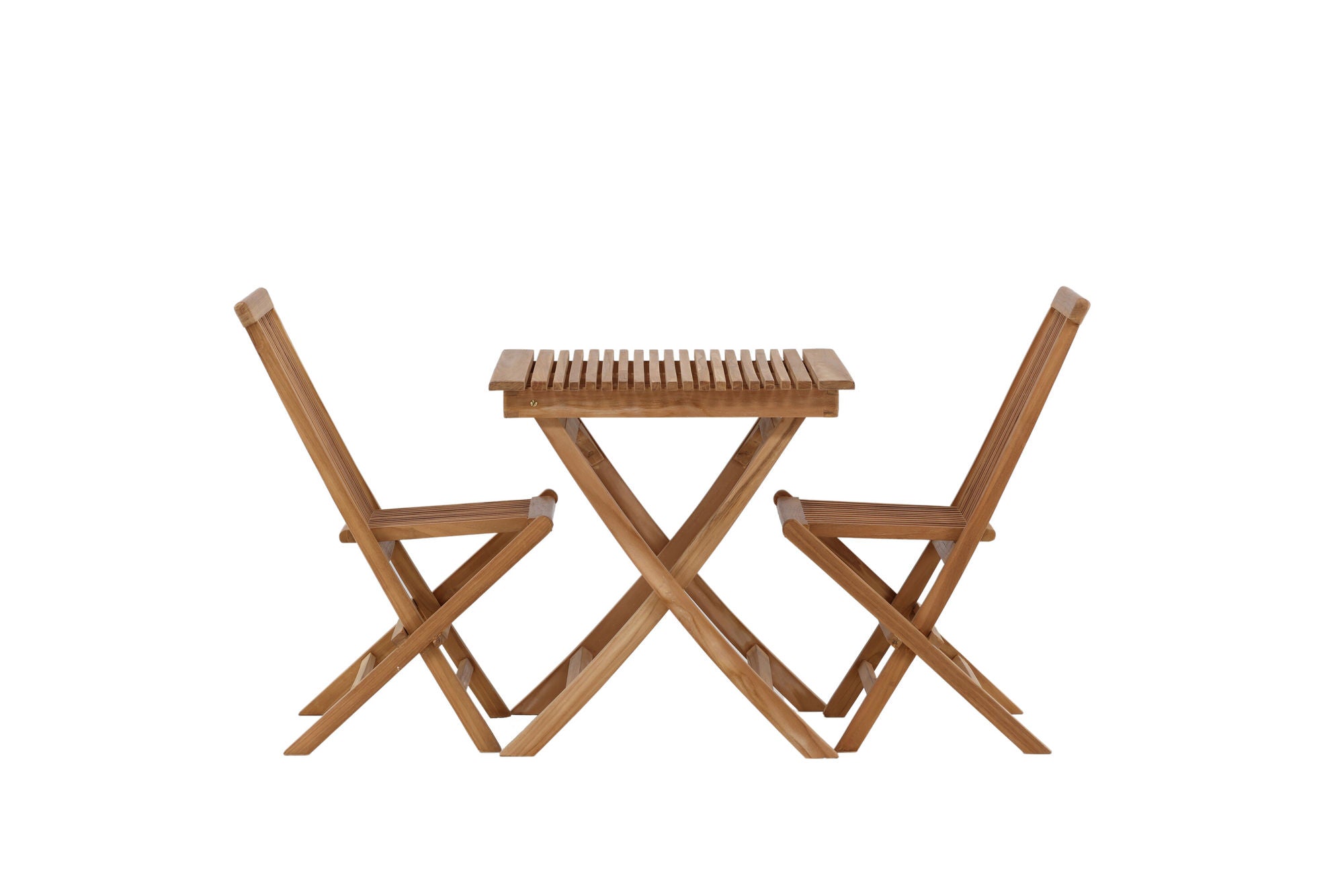 Venture Home Ghana - Folding bord- Natural - Teak - 70*70cm _1+ Kenya Folding stol w/o Armrest - Teak _2CC