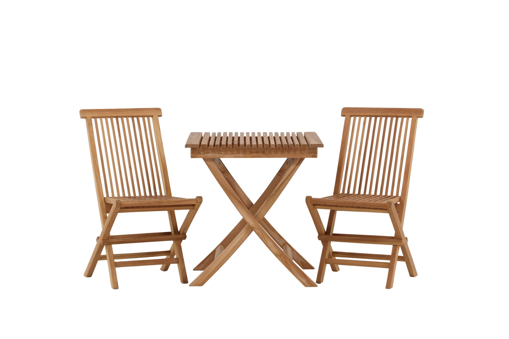 Venture Home Ghana - Folding bord- Natural - Teak - 70*70cm _1+ Kenya Folding stol w/o Armrest - Teak _2CC