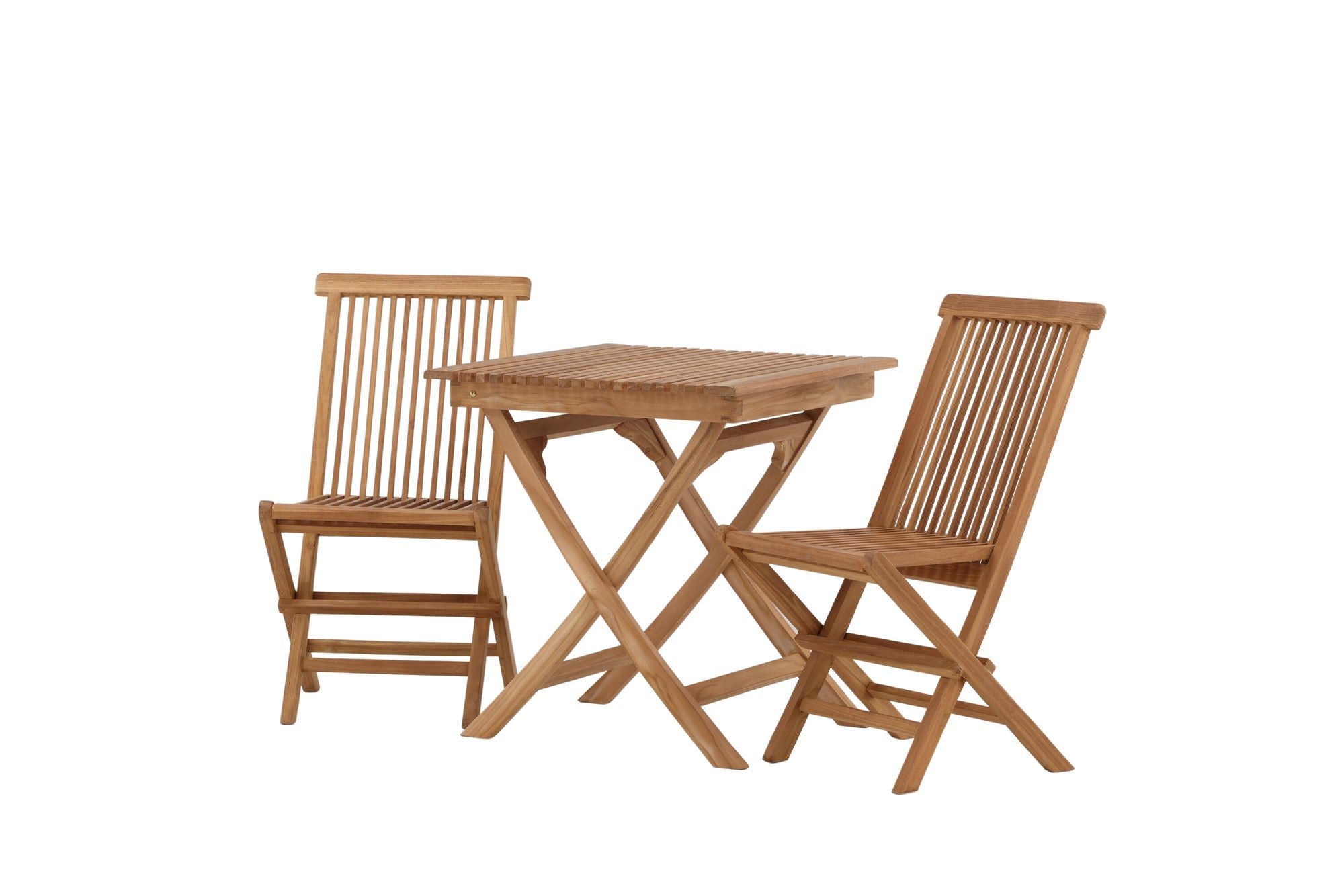 Venture Home Ghana - Folding bord- Natural - Teak - 70*70cm _1+ Kenya Folding stol w/o Armrest - Teak _2CC