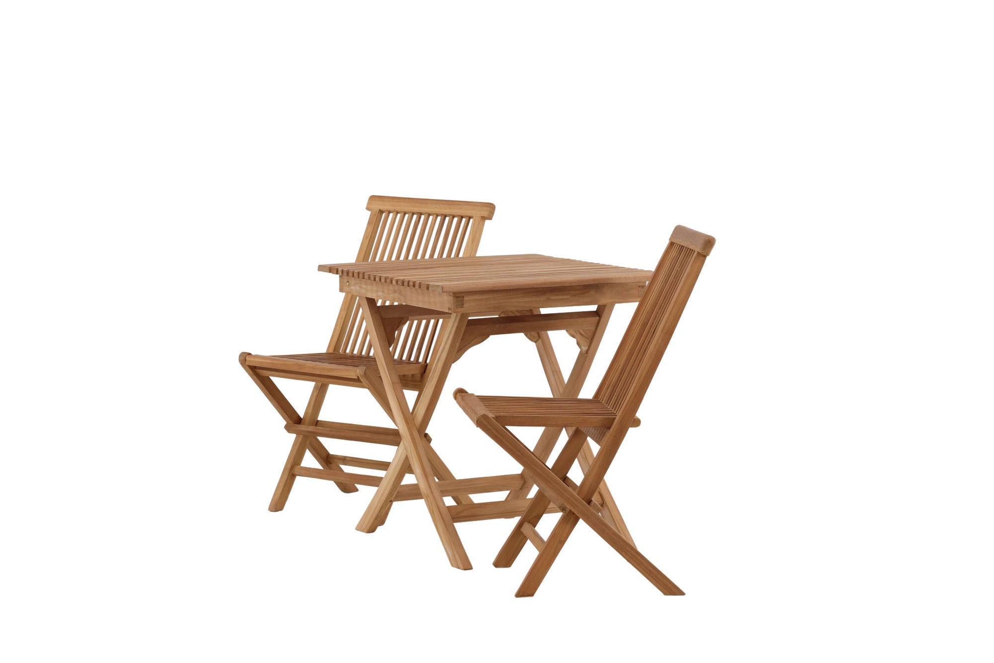Venture Home Ghana - Folding bord- Natural - Teak - 70*70cm _1+ Kenya Folding stol w/o Armrest - Teak _2CC