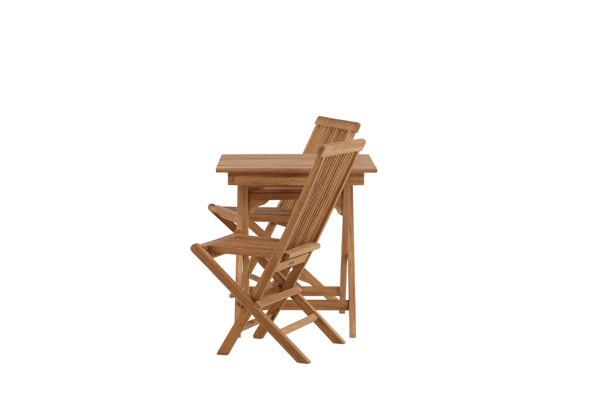 Venture Home Ghana - Folding bord- Natural - Teak - 70*70cm _1+ Kenya Folding stol w/o Armrest - Teak _2CC