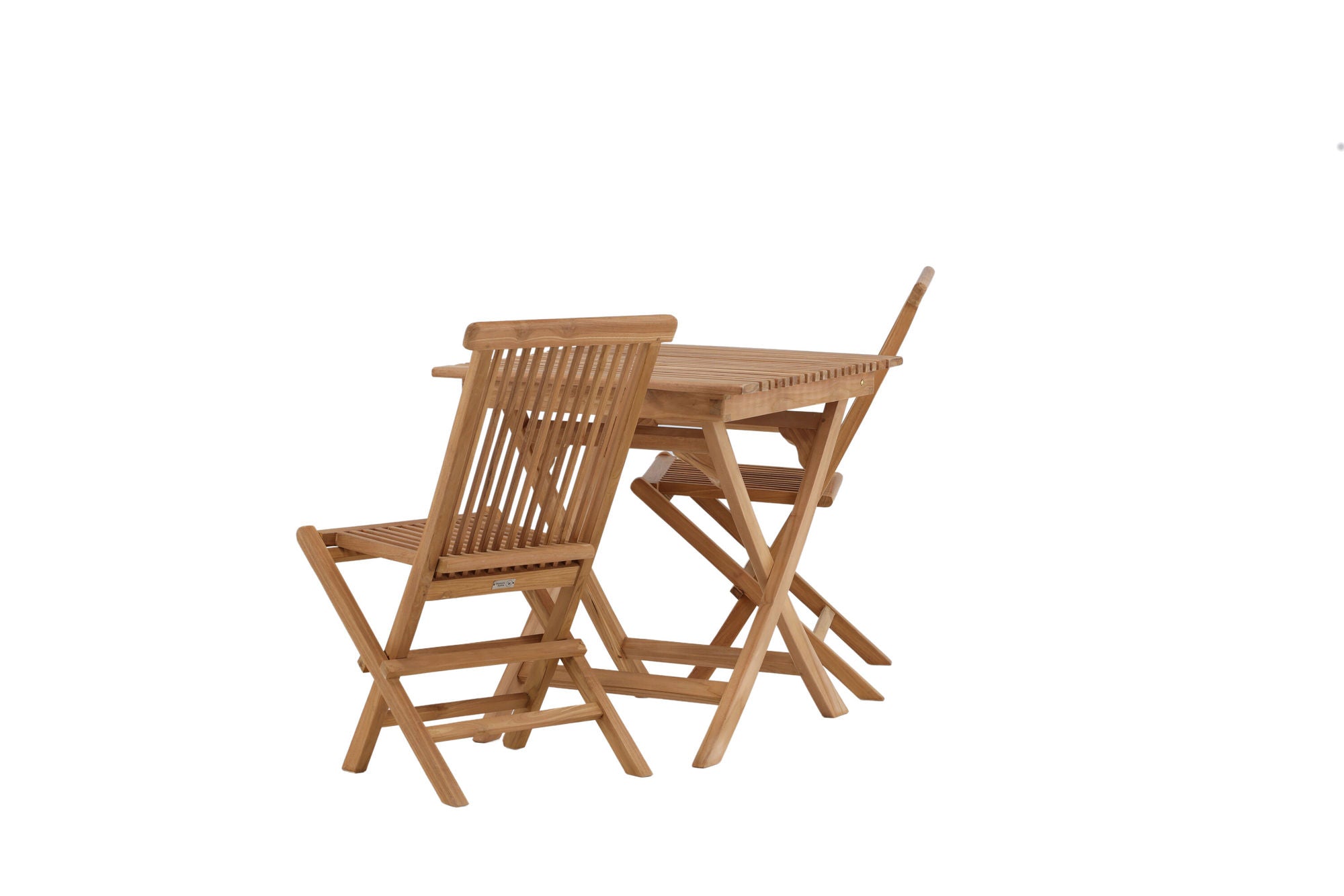 Venture Home Ghana - Folding bord- Natural - Teak - 70*70cm _1+ Kenya Folding stol w/o Armrest - Teak _2CC