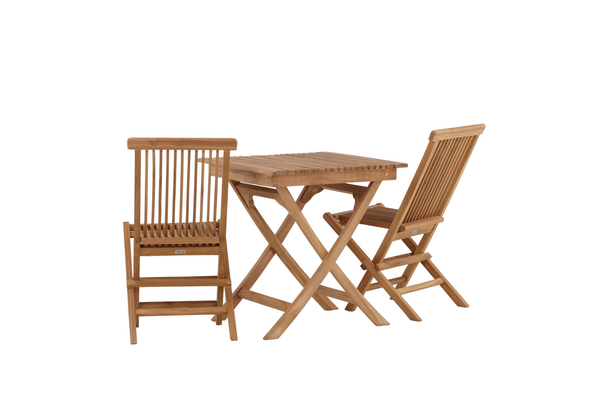 Venture Home Ghana - Folding bord- Natural - Teak - 70*70cm _1+ Kenya Folding stol w/o Armrest - Teak _2CC
