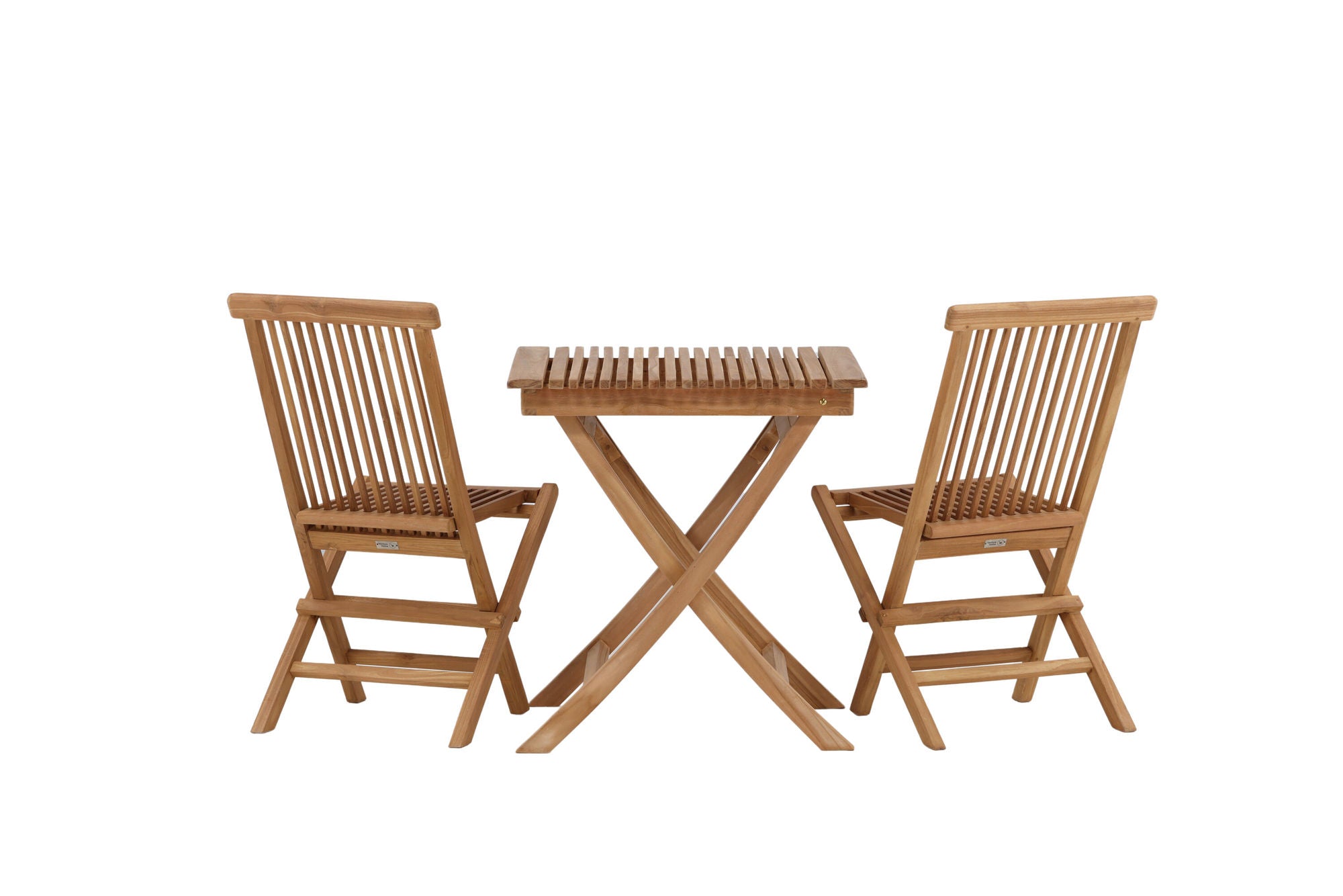 Venture Home Ghana - Folding bord- Natural - Teak - 70*70cm _1+ Kenya Folding stol w/o Armrest - Teak _2CC