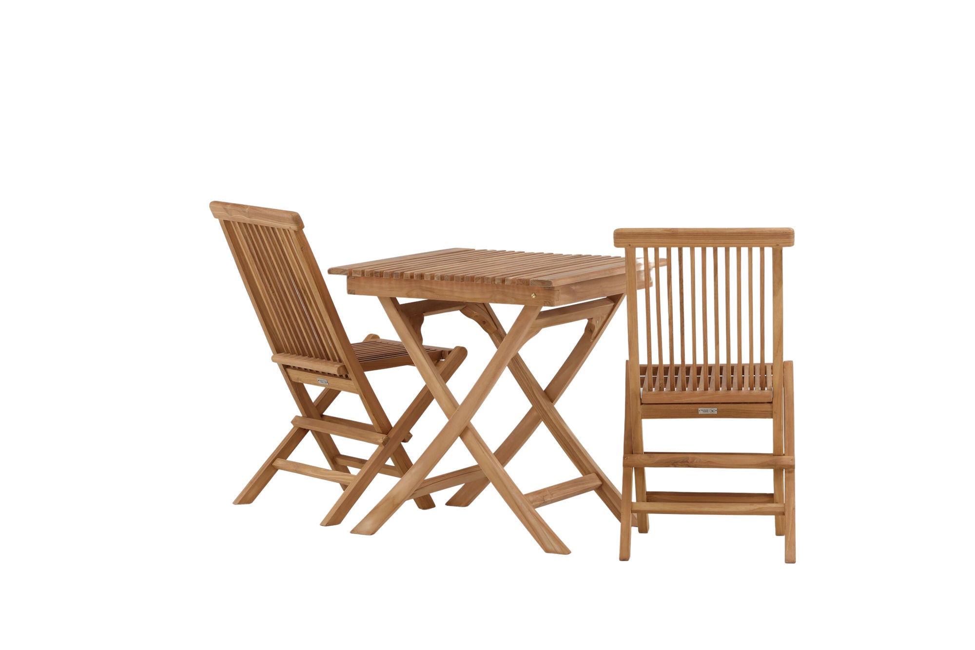 Venture Home Ghana - Folding bord- Natural - Teak - 70*70cm _1+ Kenya Folding stol w/o Armrest - Teak _2CC