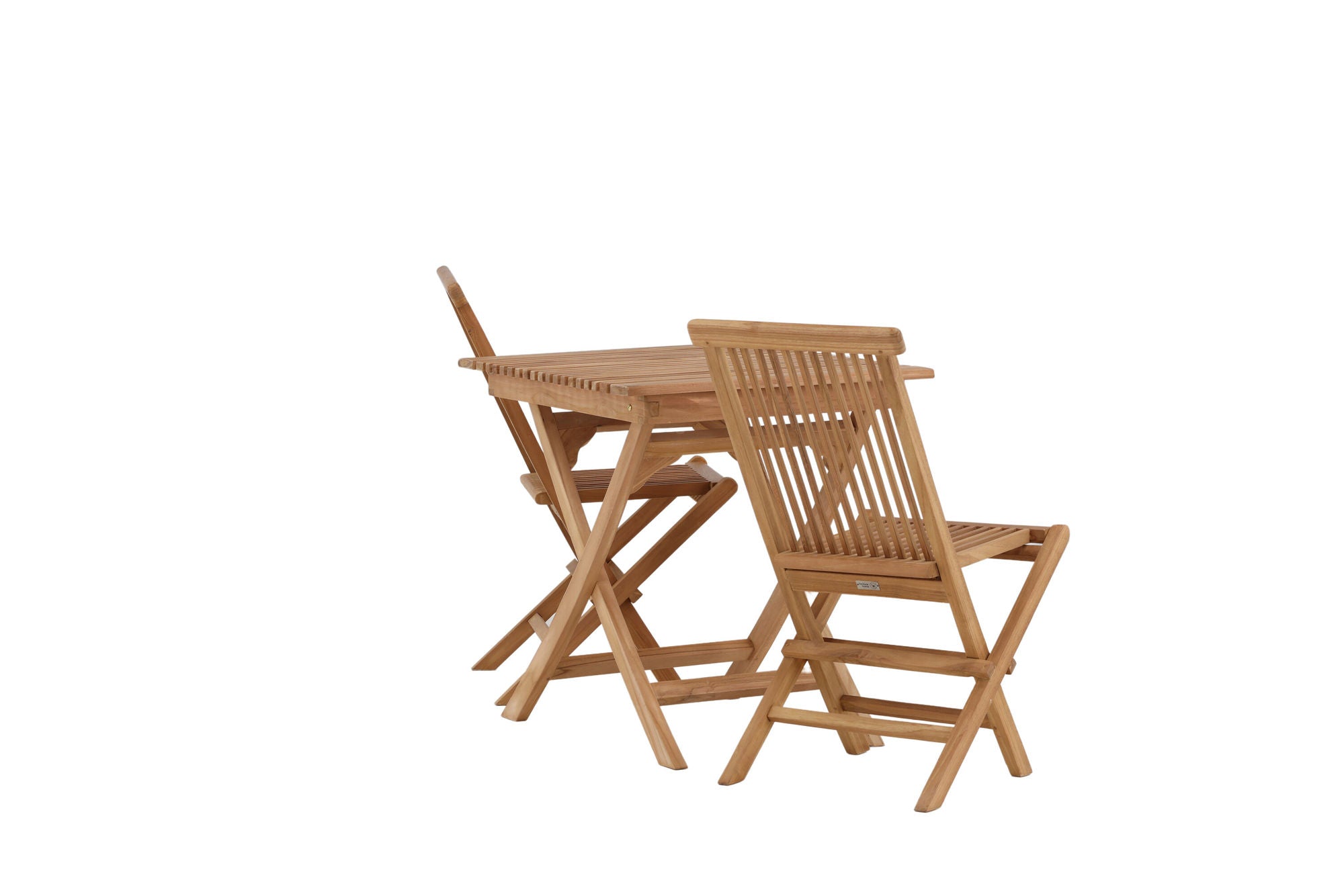 Venture Home Ghana - Folding bord- Natural - Teak - 70*70cm _1+ Kenya Folding stol w/o Armrest - Teak _2CC