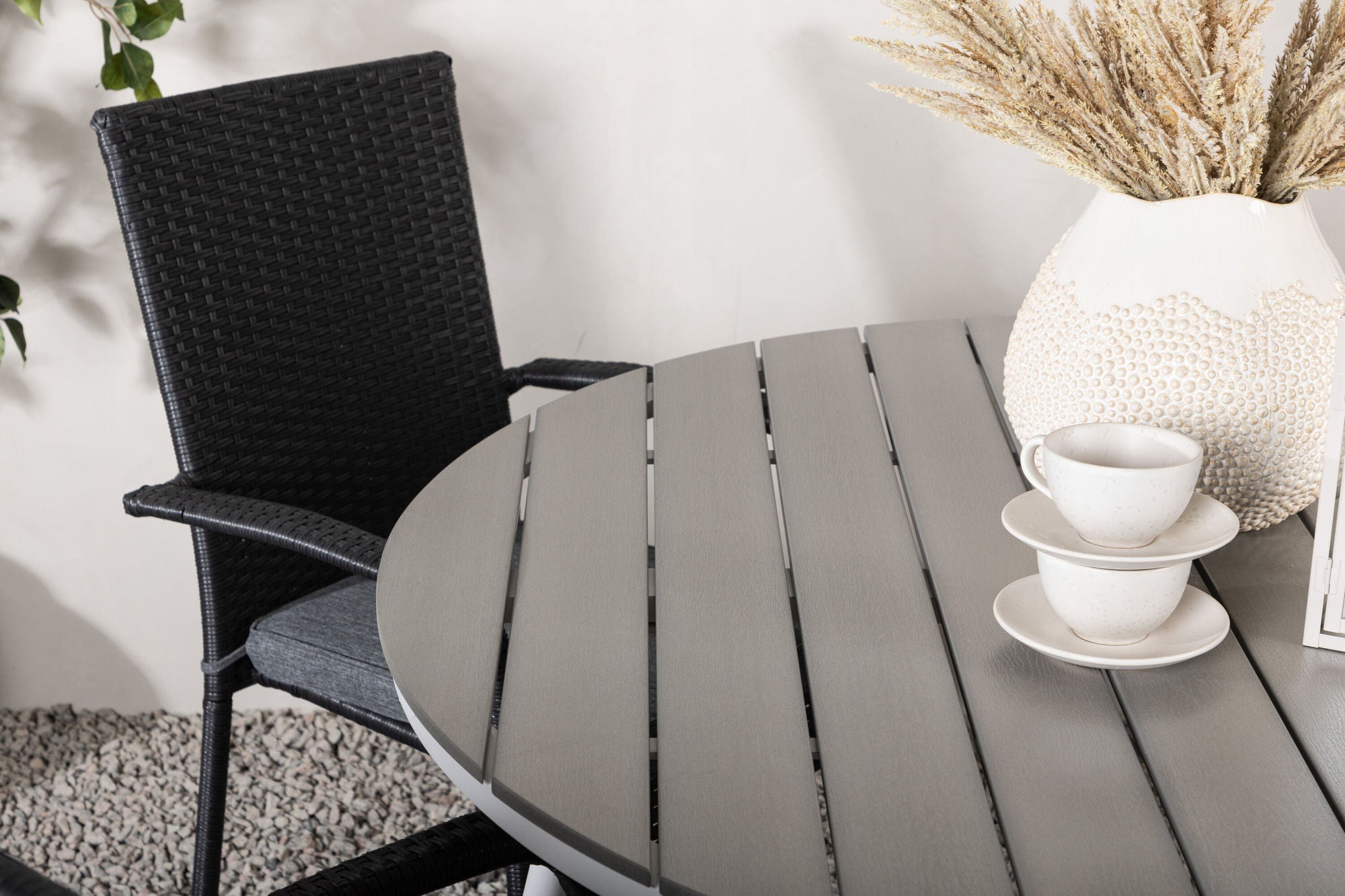 Venture Home Break - spisebord rund- White / Grey - Alu / Aintwood - 120ø _1+ Anna stol - Black _4