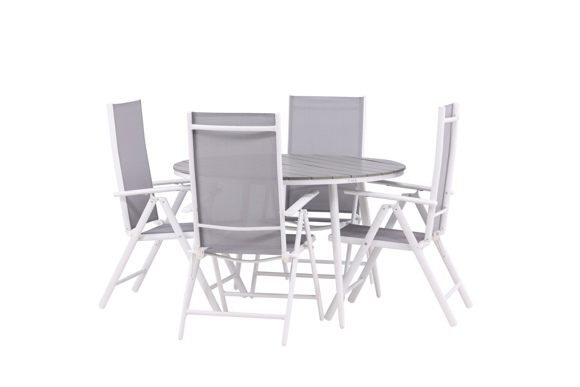 Venture Home Break - spisebord rund- White / Grey - Alu / Aintwood - 120ø _1+ Break 5:pos stol - White/Grey _4
