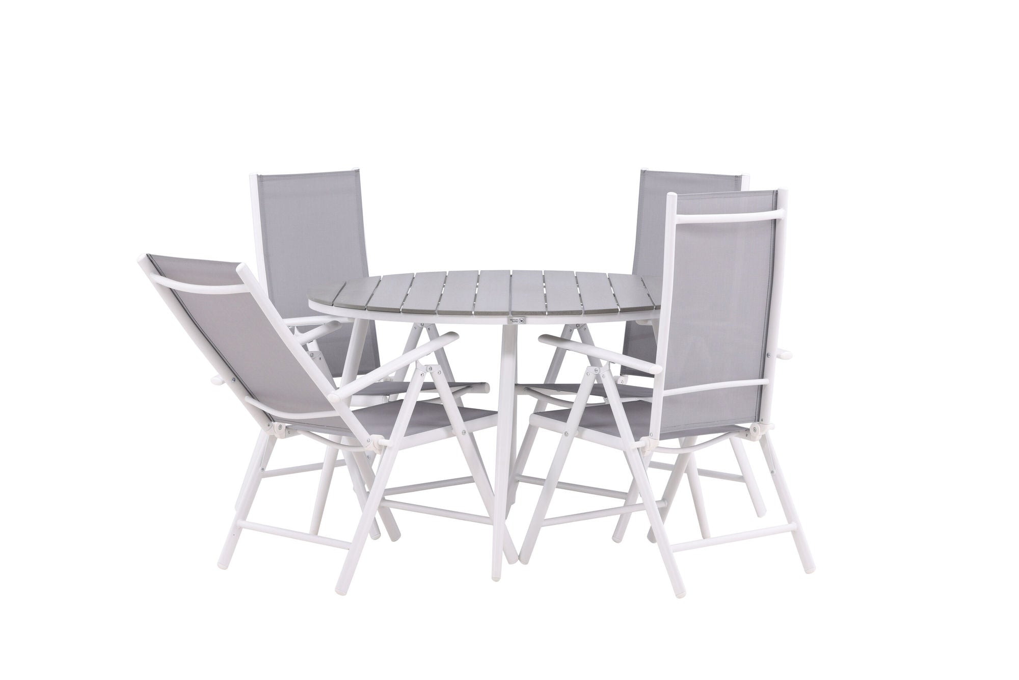 Venture Home Break - spisebord rund- White / Grey - Alu / Aintwood - 120ø _1+ Break 5:pos stol - White/Grey _4