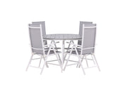 Venture Home Break - spisebord rund- White / Grey - Alu / Aintwood - 120ø _1+ Break 5:pos stol - White/Grey _4