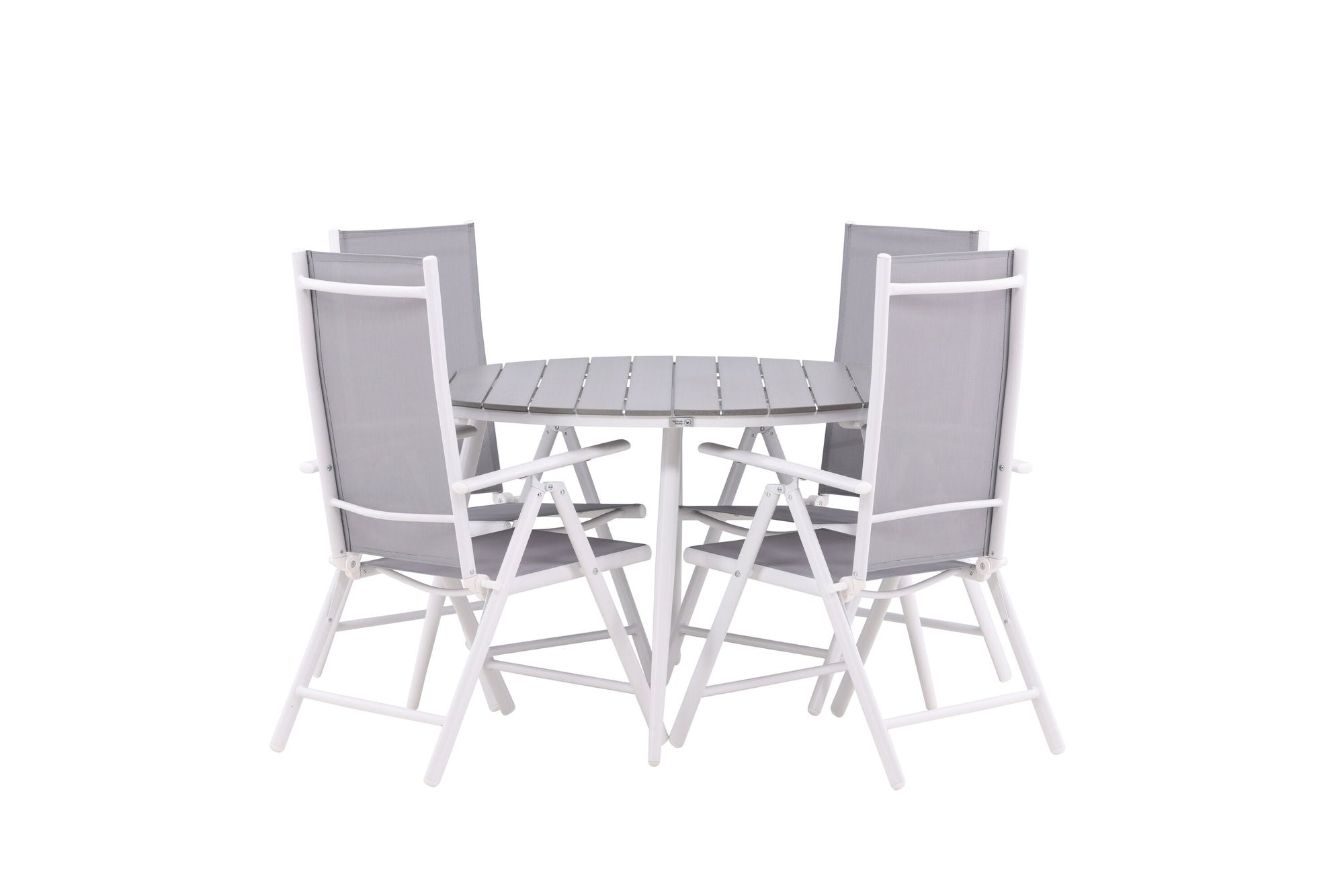 Venture Home Break - spisebord rund- White / Grey - Alu / Aintwood - 120ø _1+ Break 5:pos stol - White/Grey _4