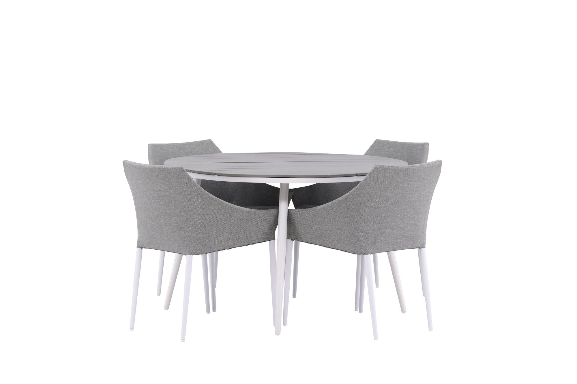 Venture Home Break - spisebord rund- White / Grey - Alu / Aintwood - 120ø _1+ Spoga - Spisebordsstol- White / Grey - - _4