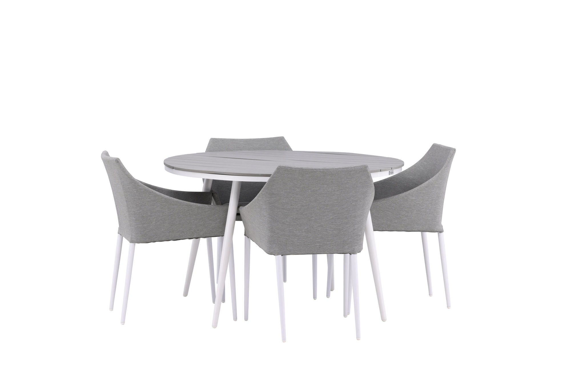 Venture Home Break - spisebord rund- White / Grey - Alu / Aintwood - 120ø _1+ Spoga - Spisebordsstol- White / Grey - - _4