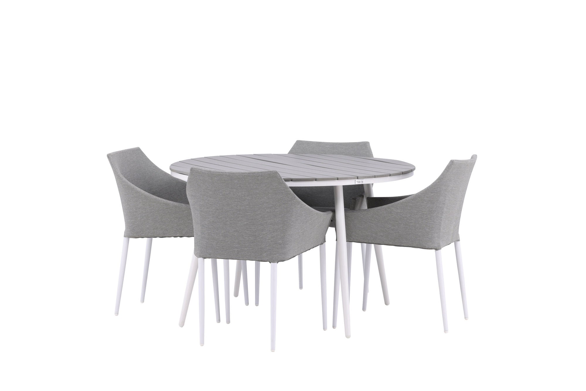 Venture Home Break - spisebord rund- White / Grey - Alu / Aintwood - 120ø _1+ Spoga - Spisebordsstol- White / Grey - - _4