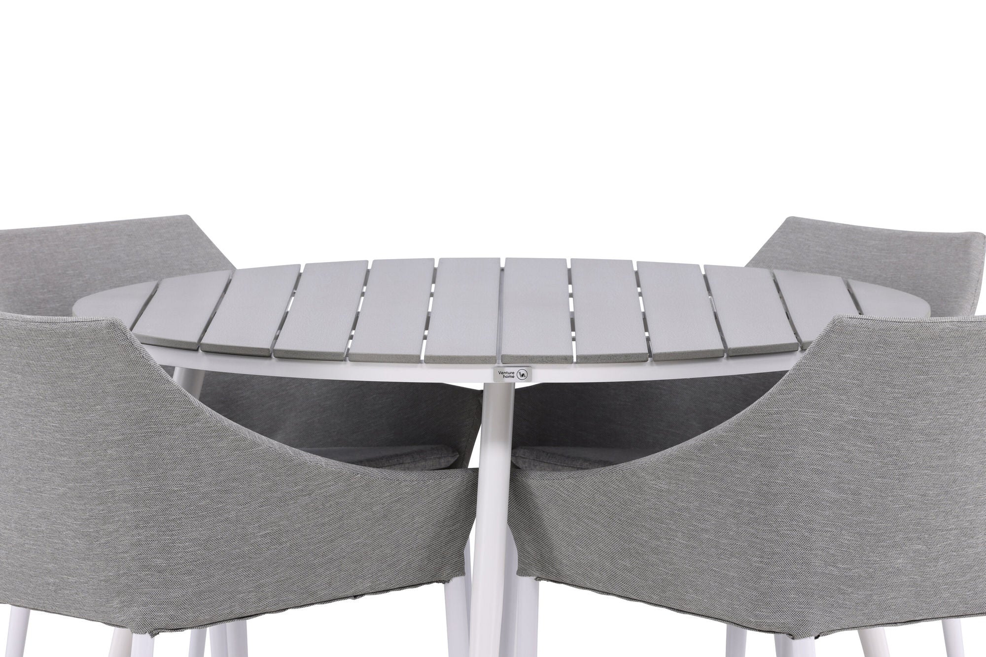 Venture Home Break - spisebord rund- White / Grey - Alu / Aintwood - 120ø _1+ Spoga - Spisebordsstol- White / Grey - - _4