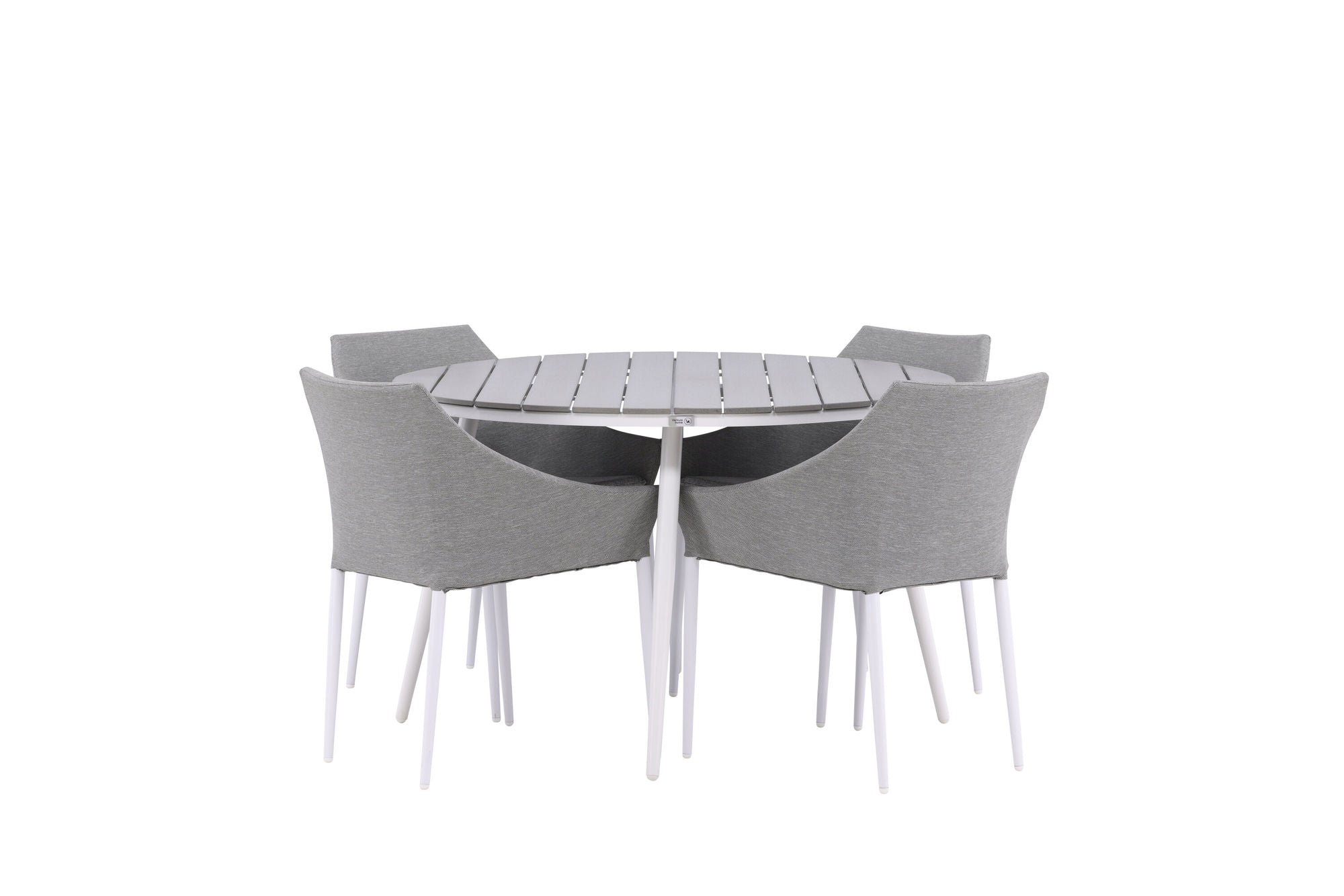 Venture Home Break - spisebord rund- White / Grey - Alu / Aintwood - 120ø _1+ Spoga - Spisebordsstol- White / Grey - - _4