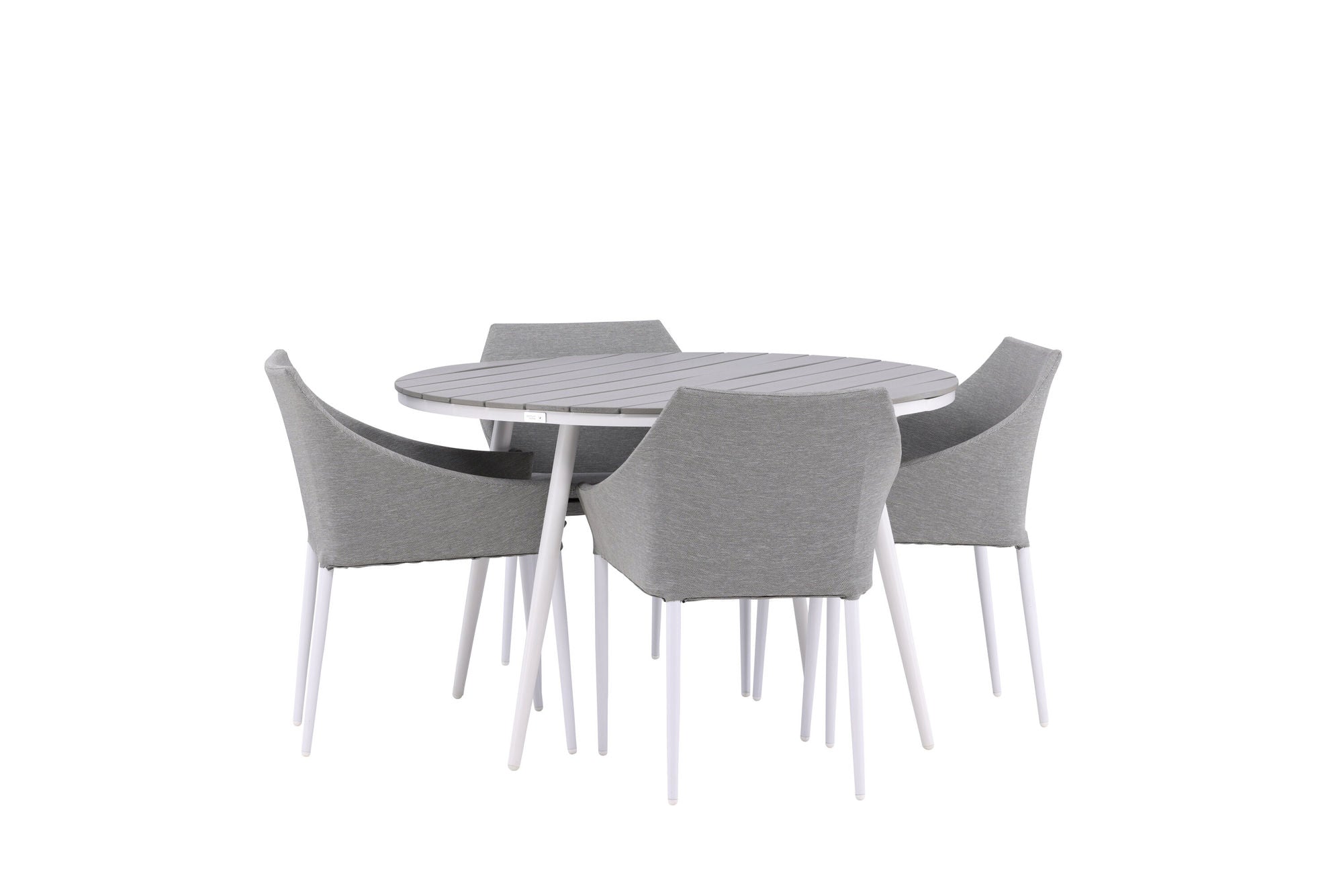 Venture Home Break - spisebord rund- White / Grey - Alu / Aintwood - 120ø _1+ Spoga - Spisebordsstol- White / Grey - - _4
