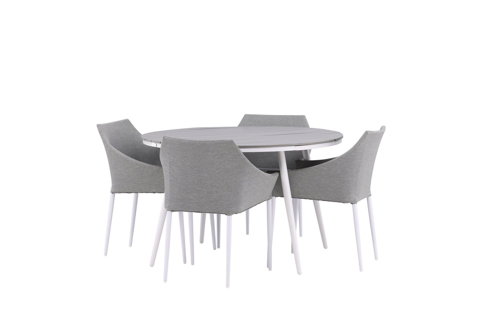Venture Home Break - spisebord rund- White / Grey - Alu / Aintwood - 120ø _1+ Spoga - Spisebordsstol- White / Grey - - _4