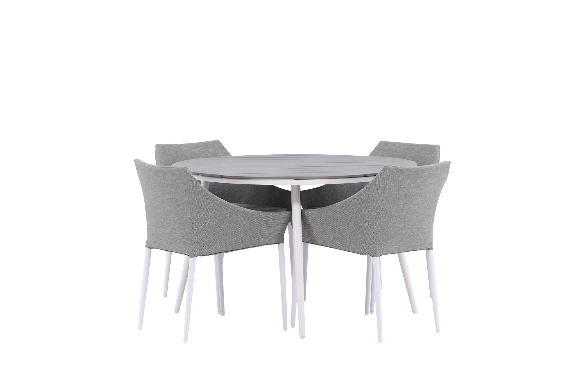Venture Home Break - spisebord rund- White / Grey - Alu / Aintwood - 120ø _1+ Spoga - Spisebordsstol- White / Grey - - _4