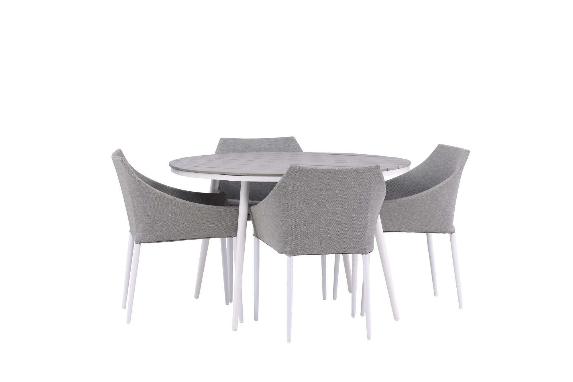 Venture Home Break - spisebord rund- White / Grey - Alu / Aintwood - 120ø _1+ Spoga - Spisebordsstol- White / Grey - - _4