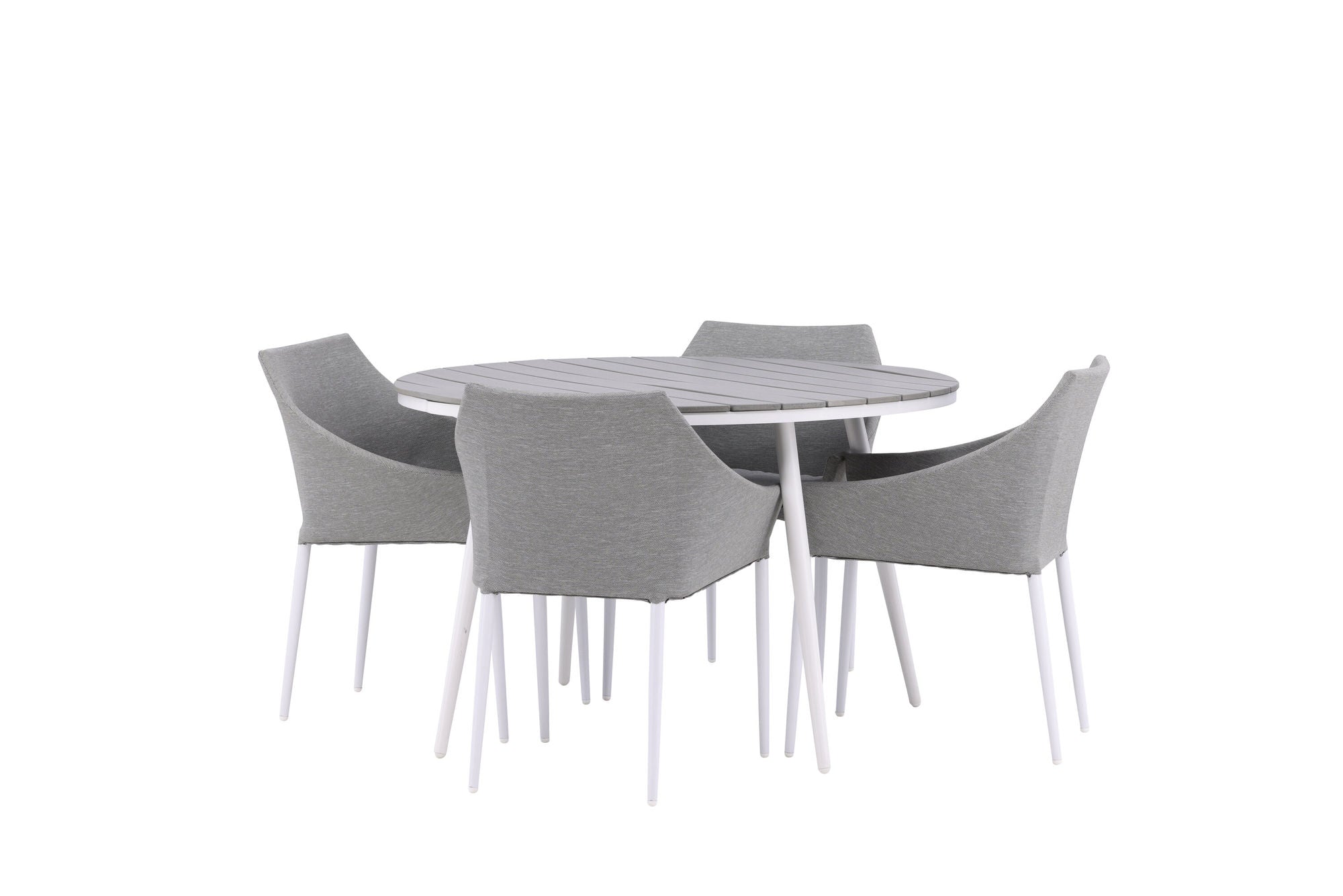 Venture Home Break - spisebord rund- White / Grey - Alu / Aintwood - 120ø _1+ Spoga - Spisebordsstol- White / Grey - - _4