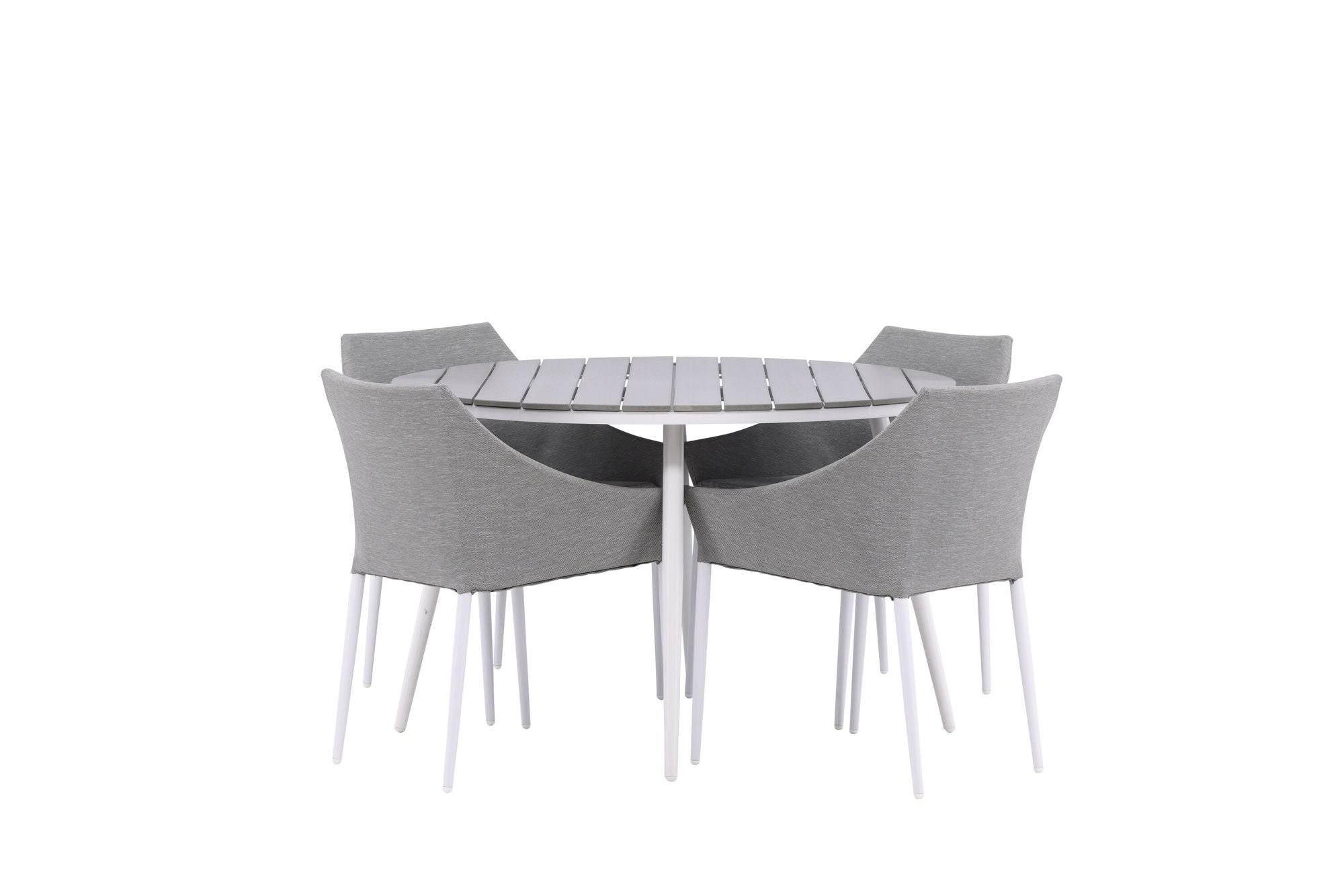 Venture Home Break - spisebord rund- White / Grey - Alu / Aintwood - 120ø _1+ Spoga - Spisebordsstol- White / Grey - - _4